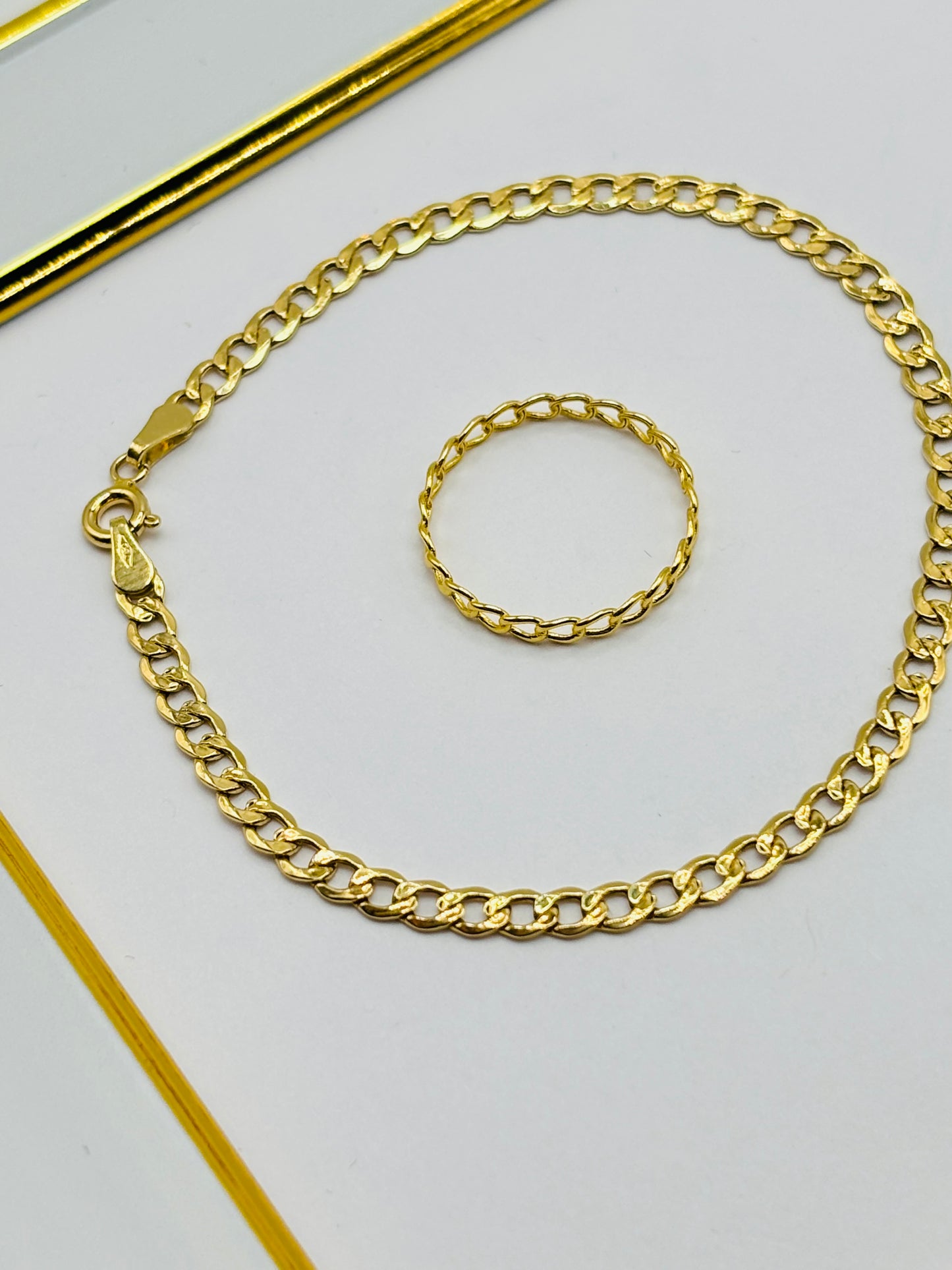 18K Gold Bracelet and Ring Set