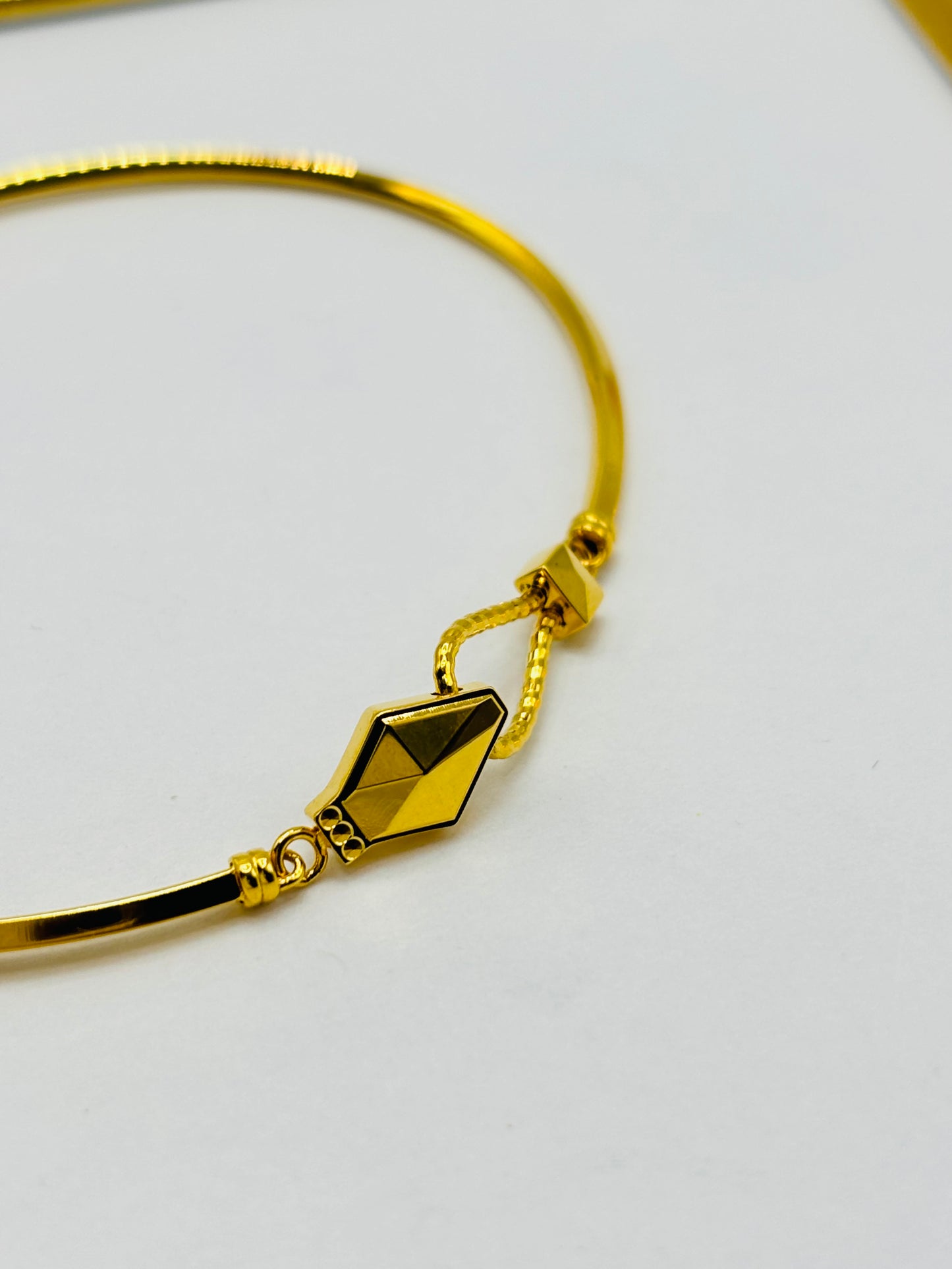 18K Gold Snake Bite Bangle Adjustable
