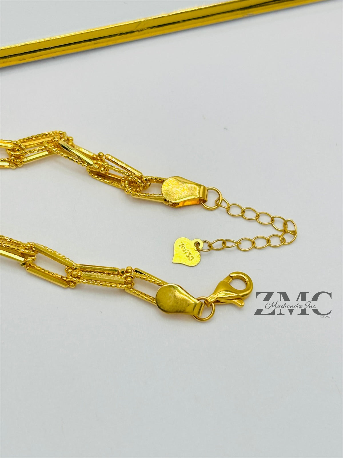 18K Gold Double Paperclip Bracelet