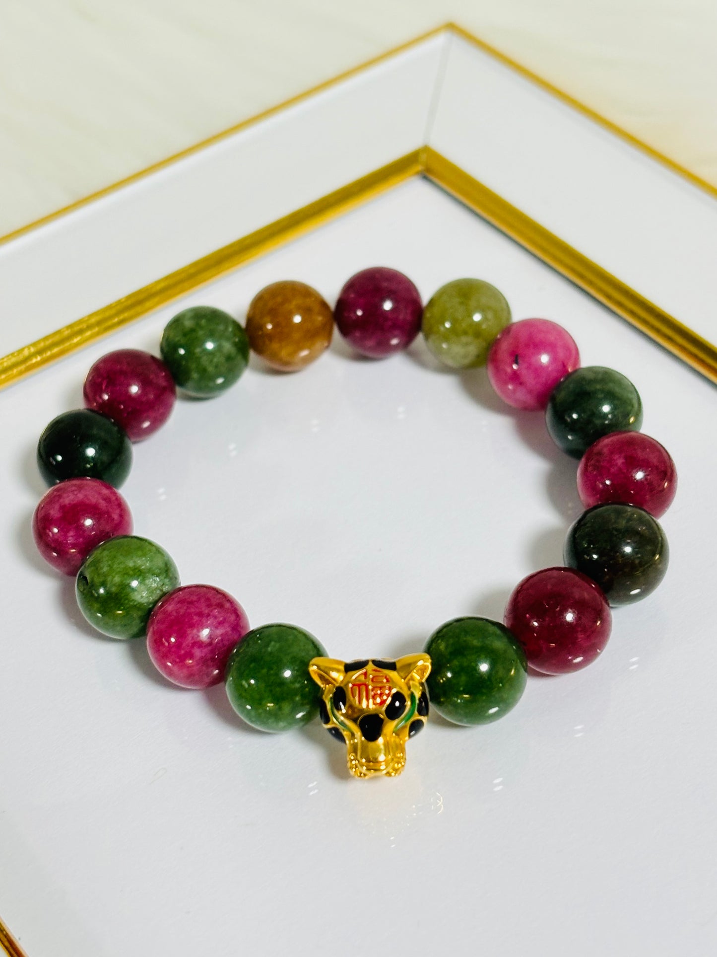 18K Gold Panther Bracelet Multicolor