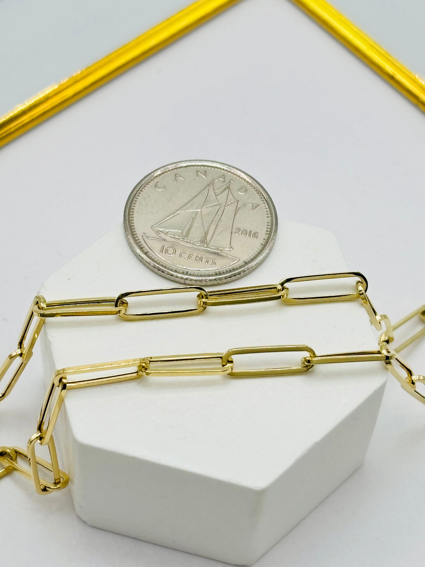 K18 Japan Gold Paperclip Chain