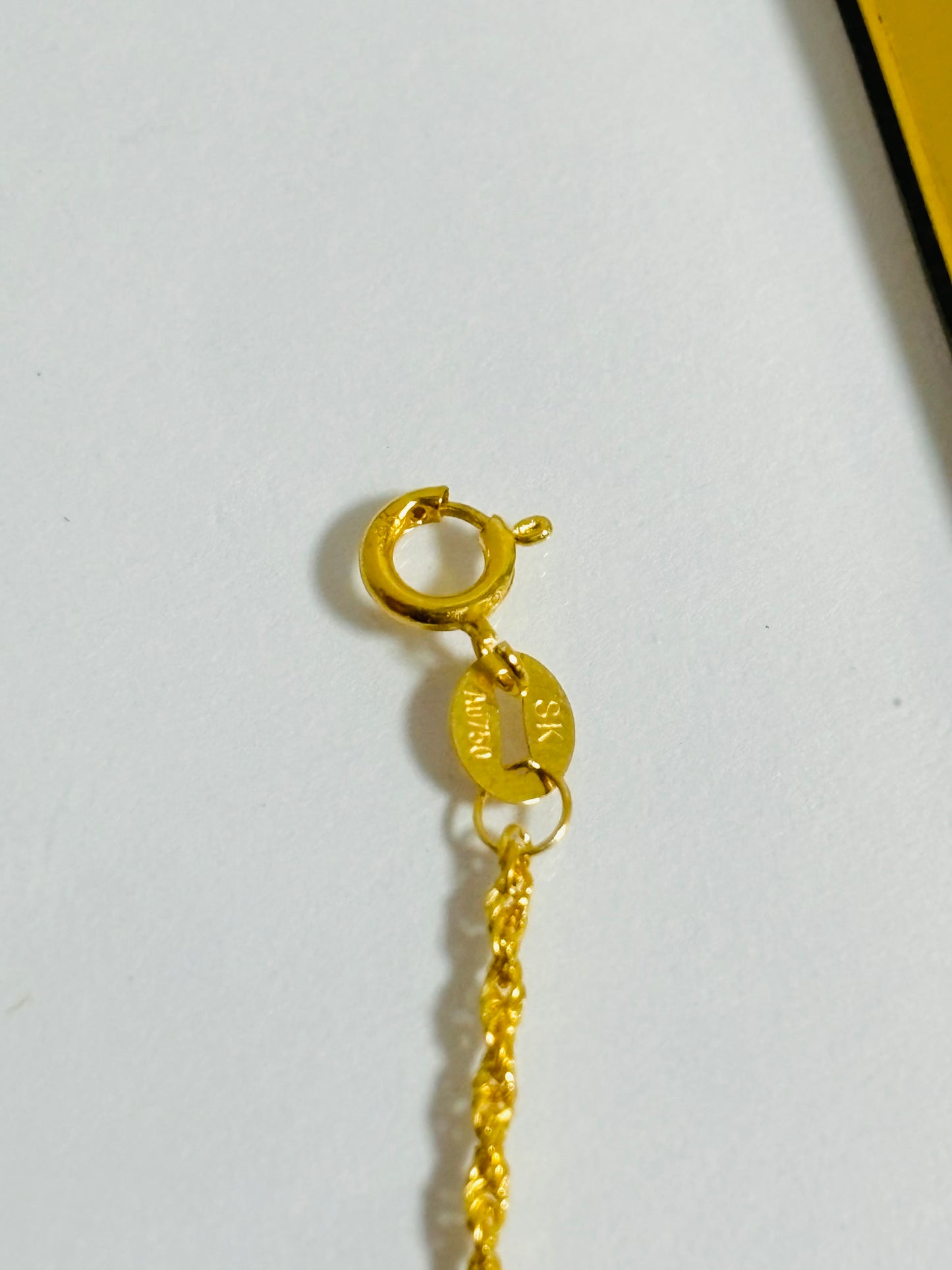 18K Gold Rope with Heart Charm Bracelet