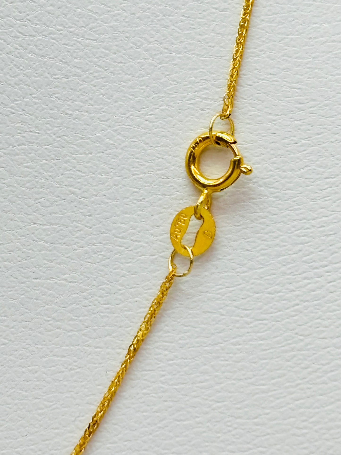 18K Gold Running Ball with Heart Necklace