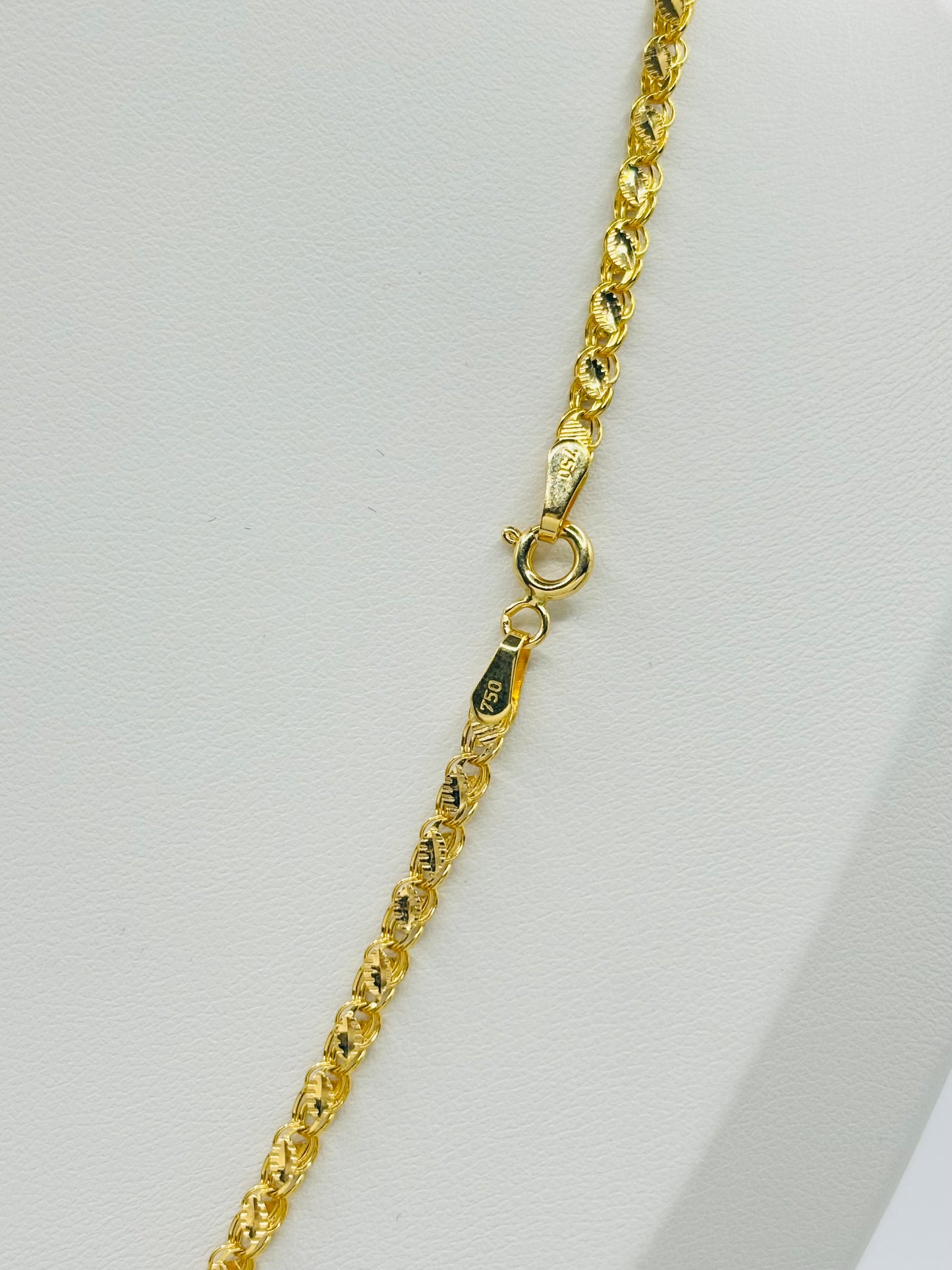 18K Gold Damascus Slim Chain