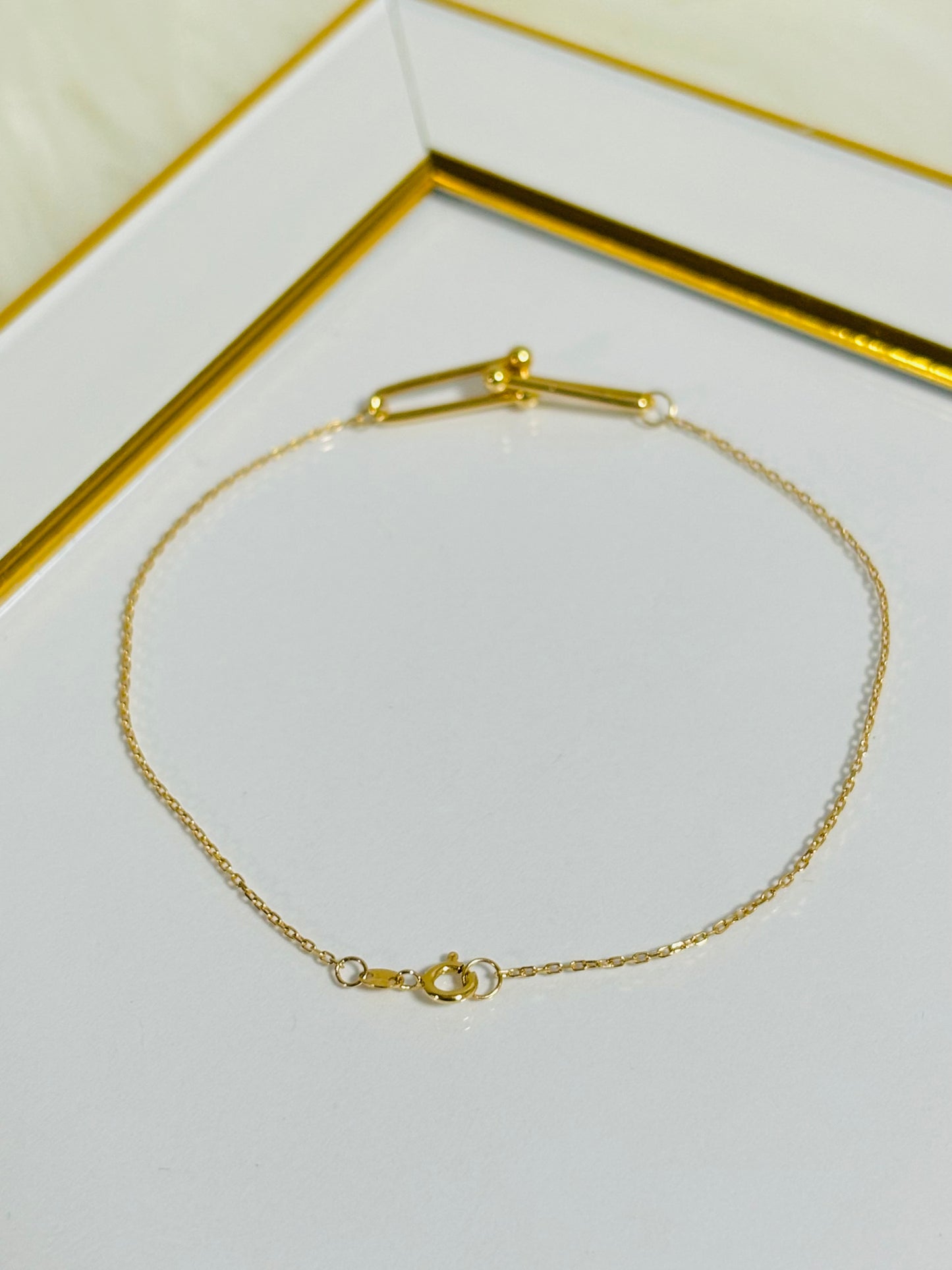 18K Gold Hardware and Link Combination Bracelet (Single)