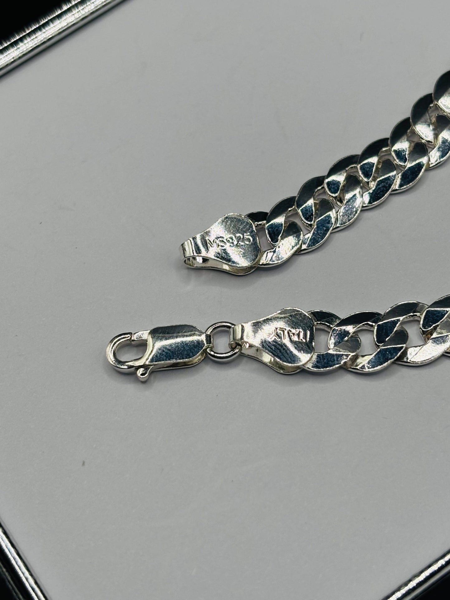 S925 Silver Name Flat Curb Bracelet