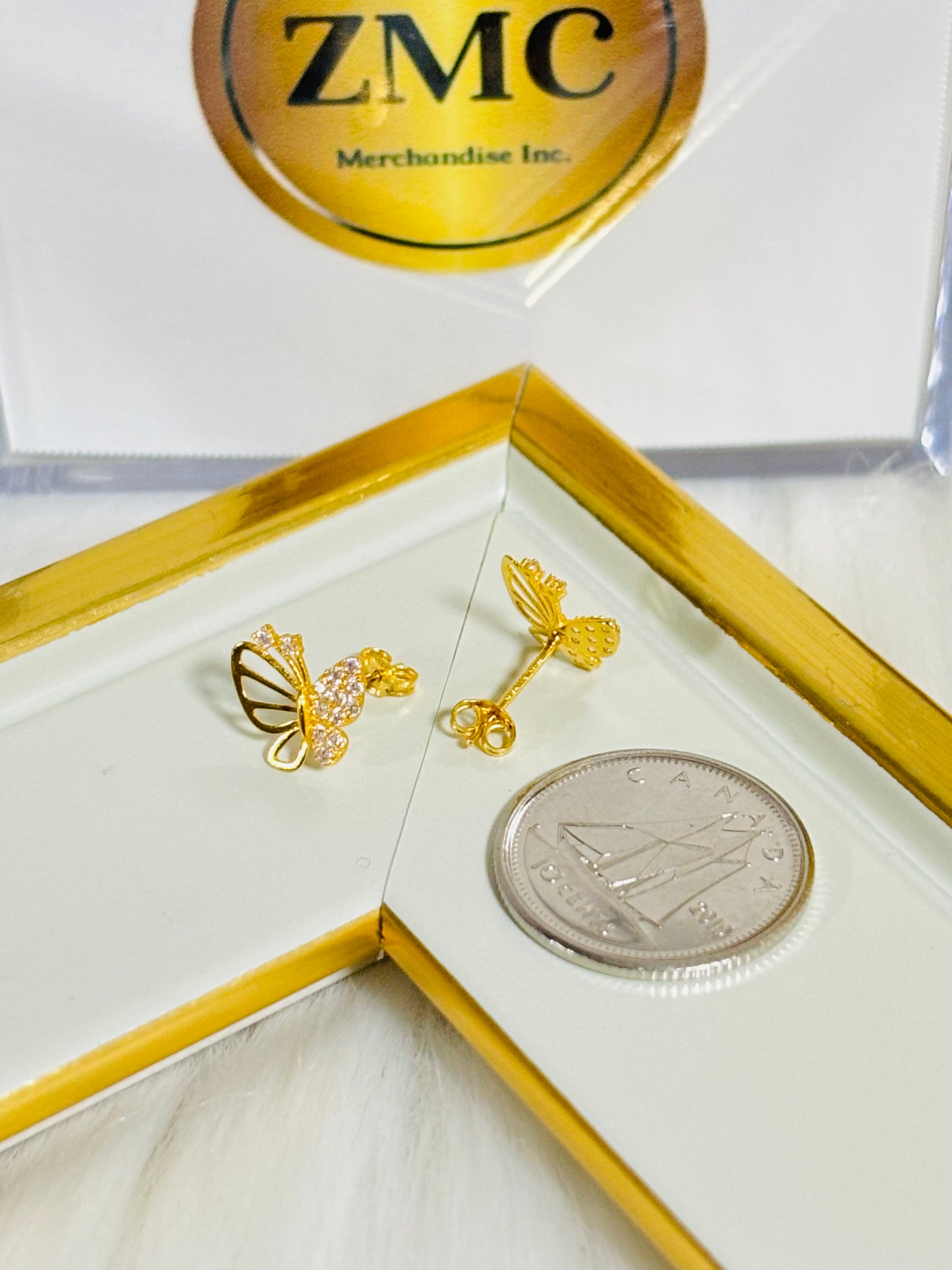 18K Gold Butterfly Moissanite Diamond Earrings