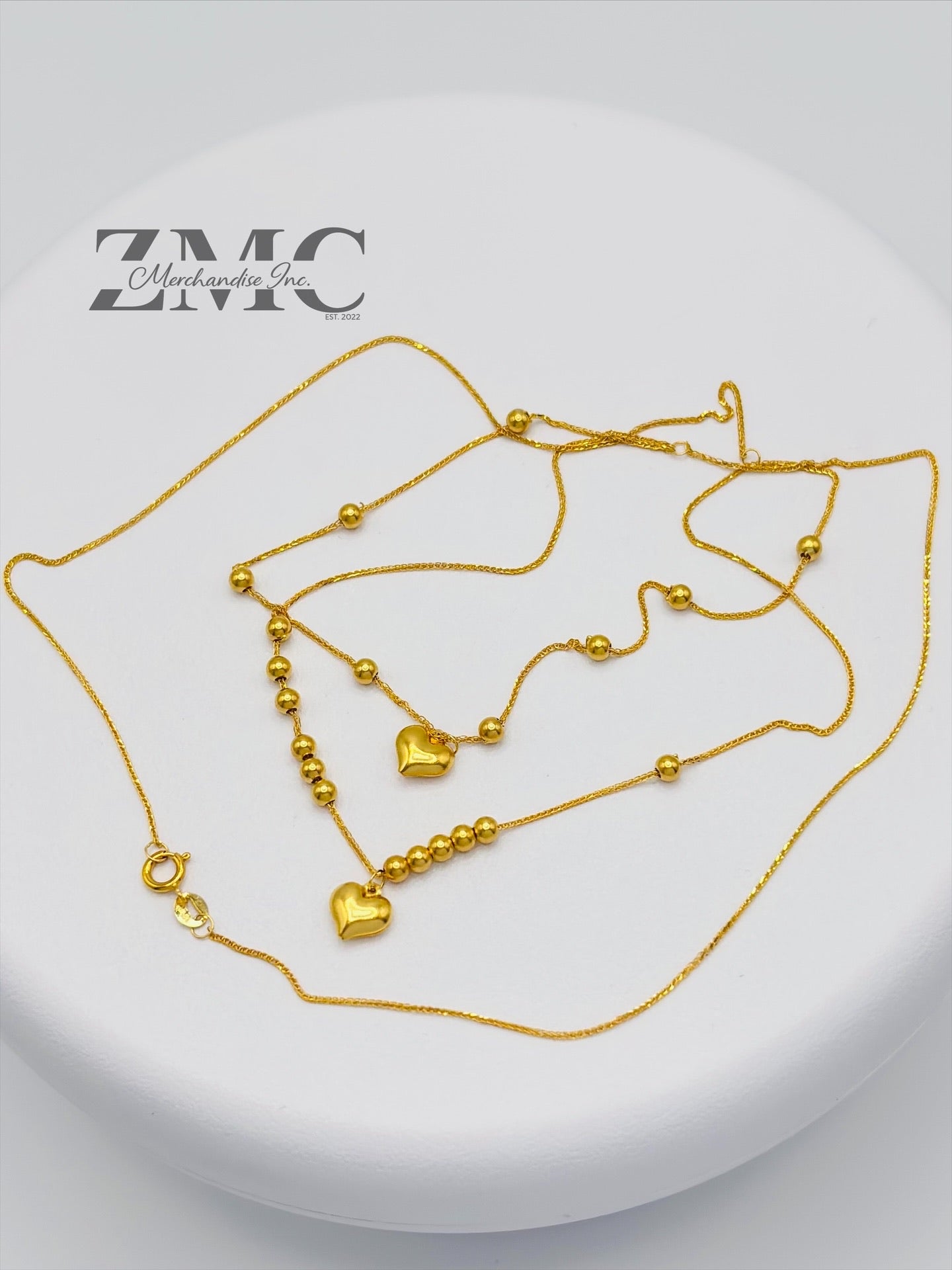 18K Gold Layered Heart Ball Necklace