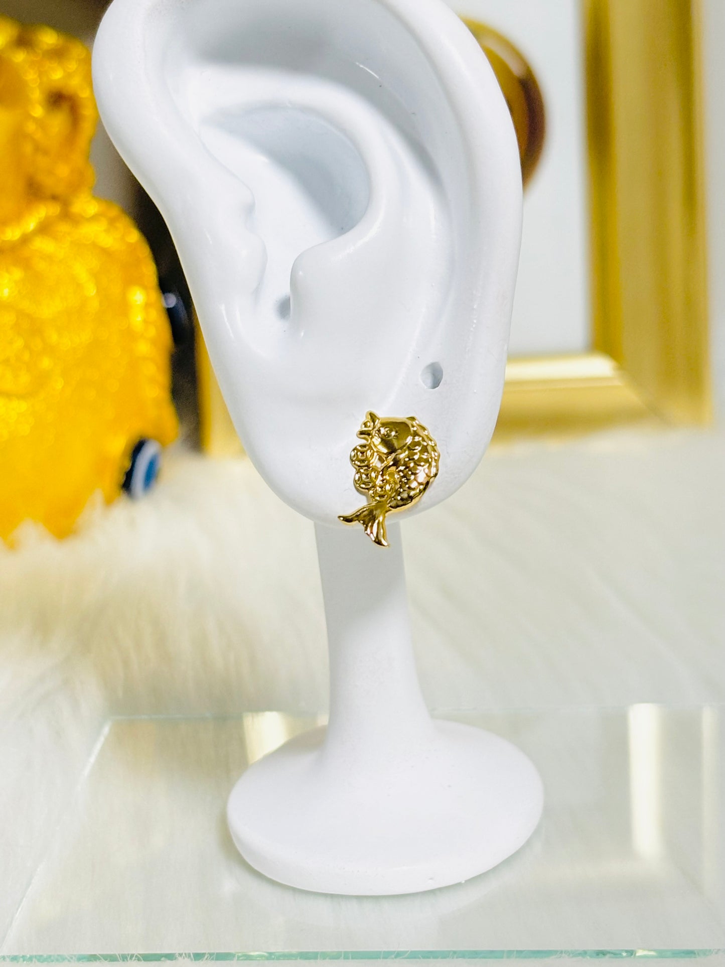 18K Gold Koi Fish Earrings