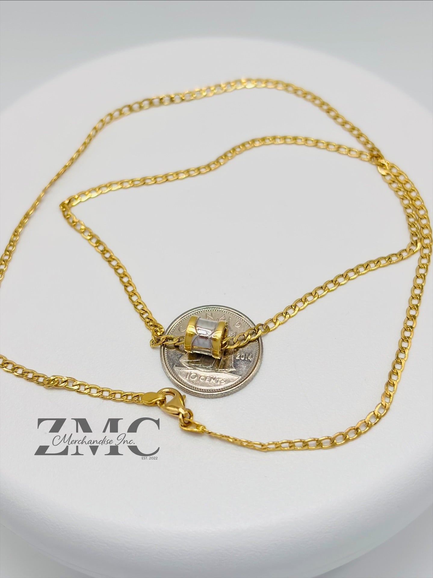18K Gold Barrel Necklace