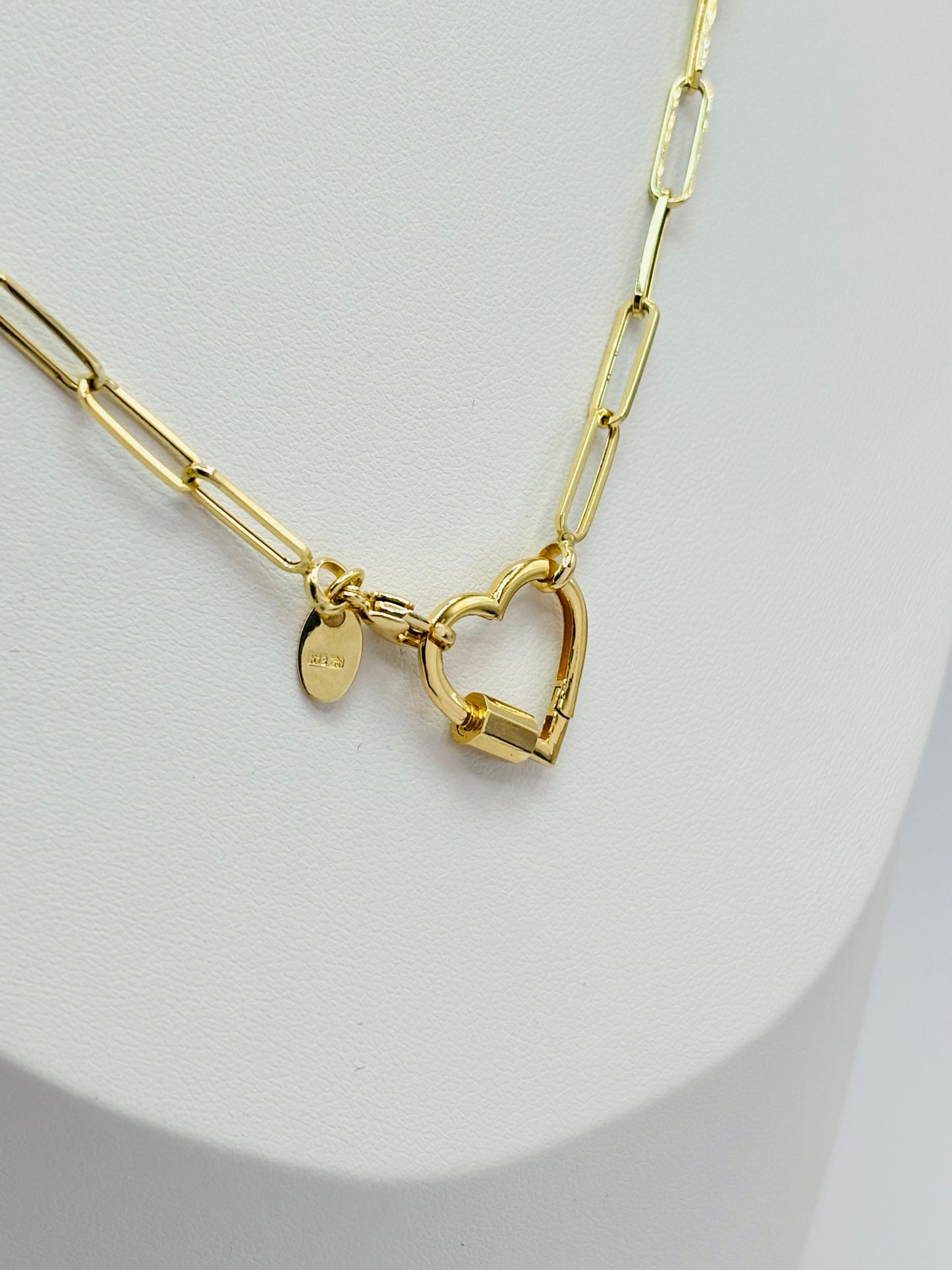 K18 Japan Gold Carabiner Heart Necklace