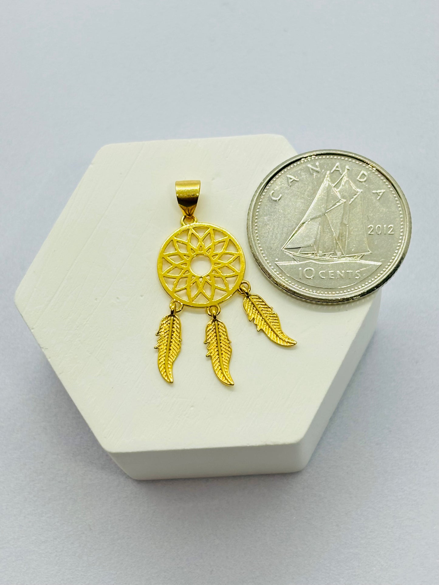 18k Gold Dream Cather Pendant