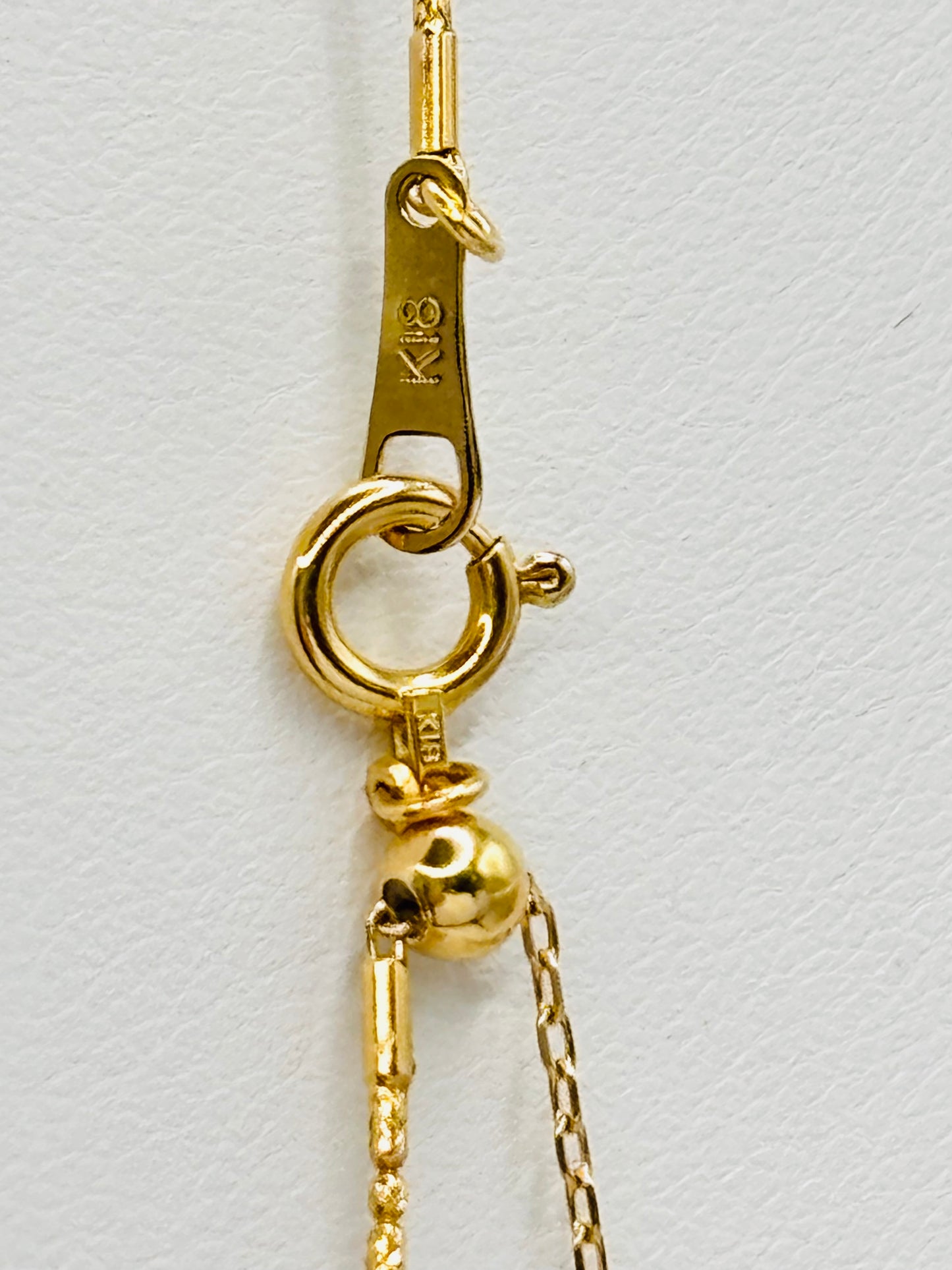 K18 Japan Gold Teardrop Omega Necklace