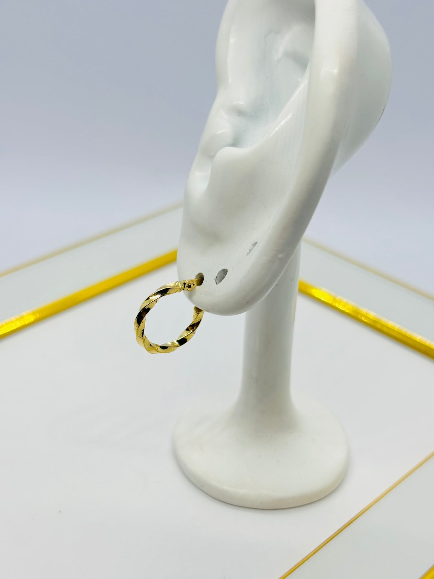 18K Gold Twisted Loop Earrings