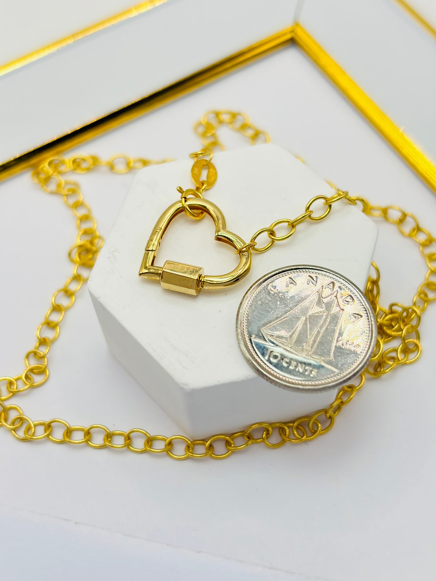 18K Gold Carabiner Necklace