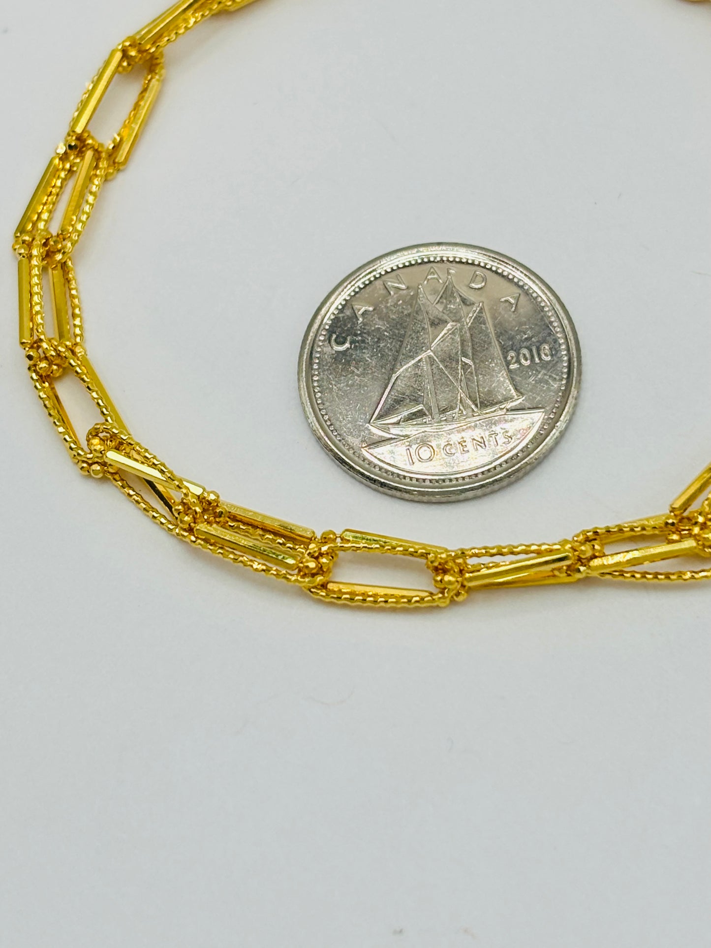18K Gold Double Paperclip Bracelet