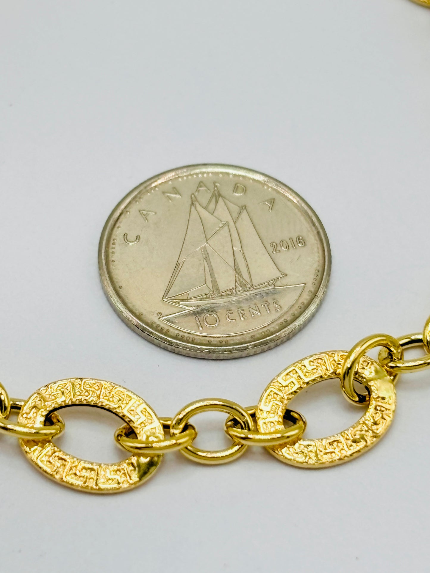 18K Gold F Bracelet 7.5 mm width