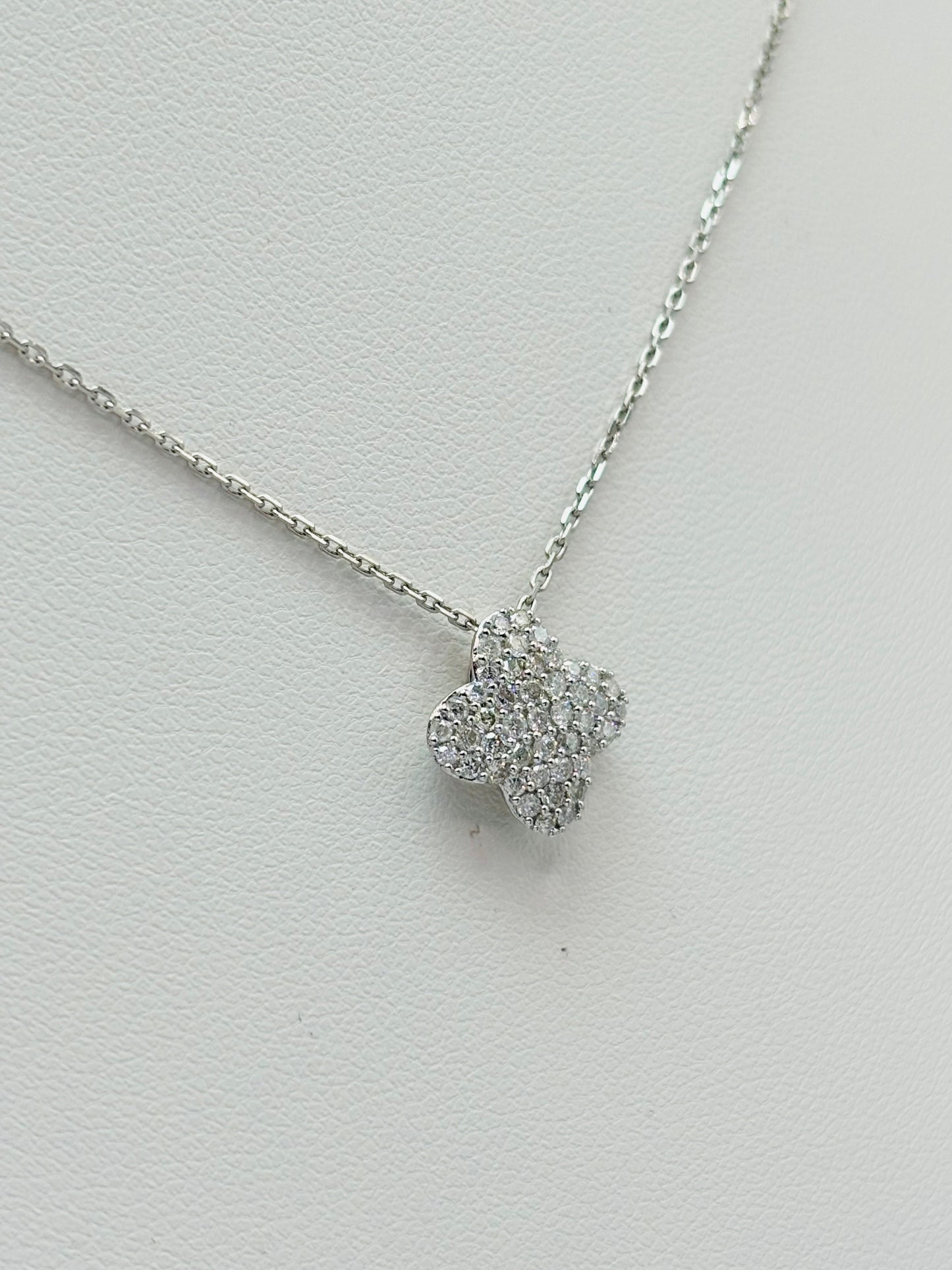 K18 Japan Clover 0.50ct Natural Diamond Necklace
