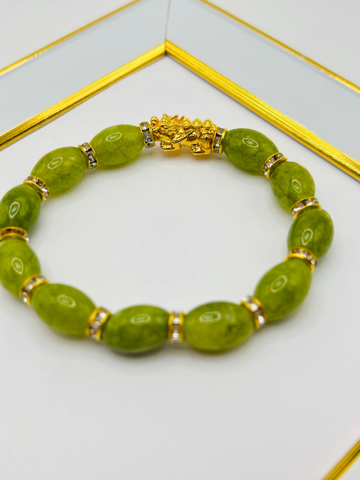 18K Gold Lucky Piyao/ Pi Xiu Jade Stone ( Hollow Empty Inside) Medium Size