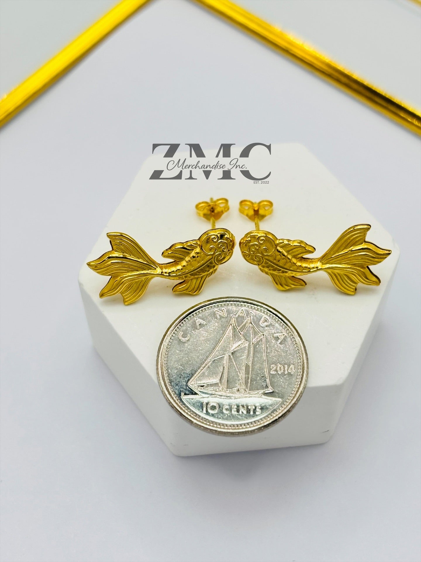 18K Gold Lucky Koi Fish Earrings