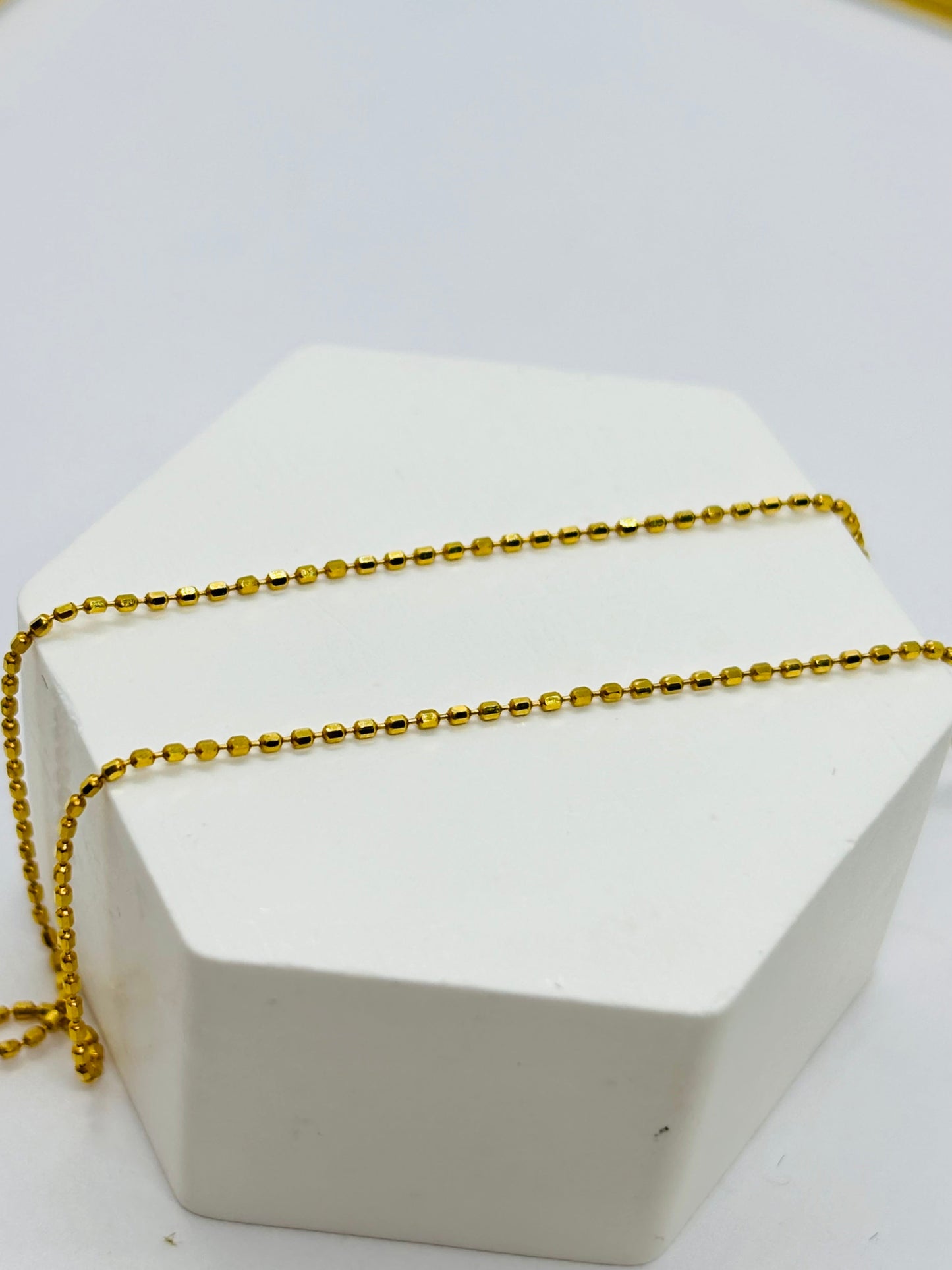 18K Gold Beaded Adjustable Chain