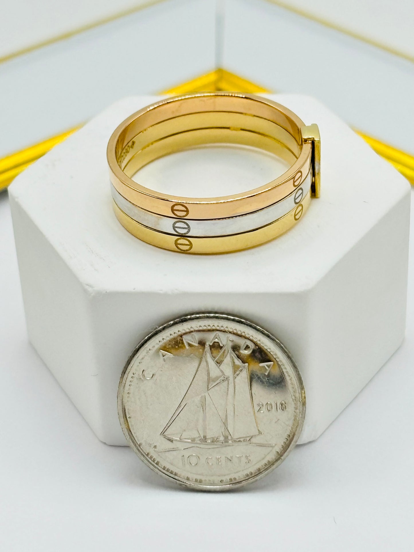 18K Gold Tri-color Ring (Please Read the Description)