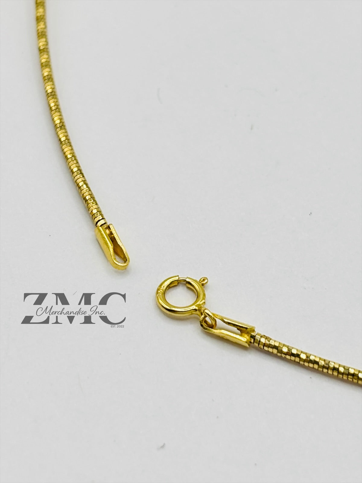 18K Gold Omega Circle Necklace
