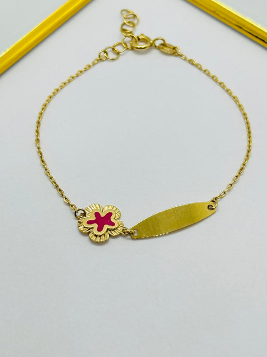 18K Gold Flower kids Bracelet