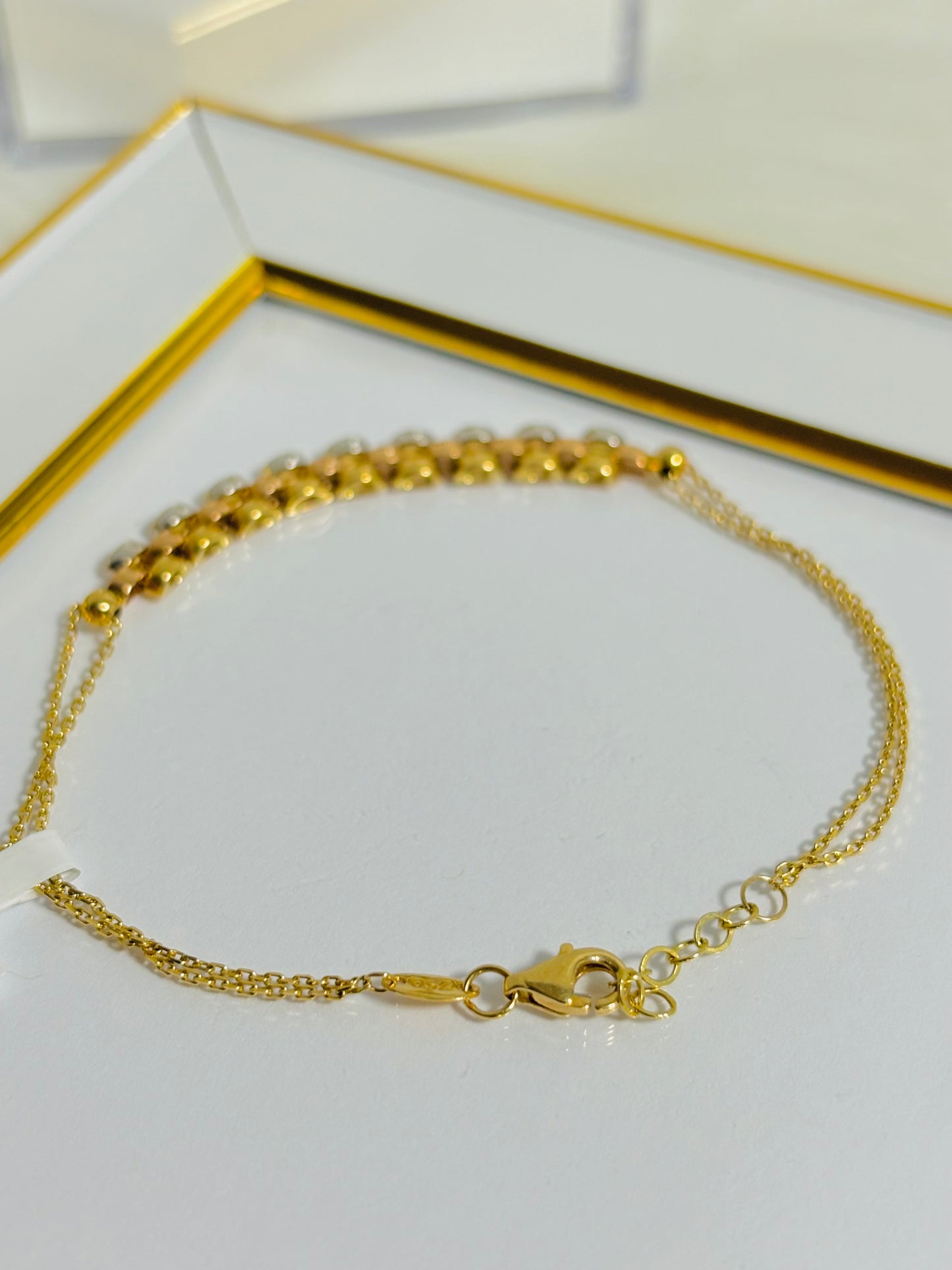 18K Gold Rose and White Gold Combination Bracelet