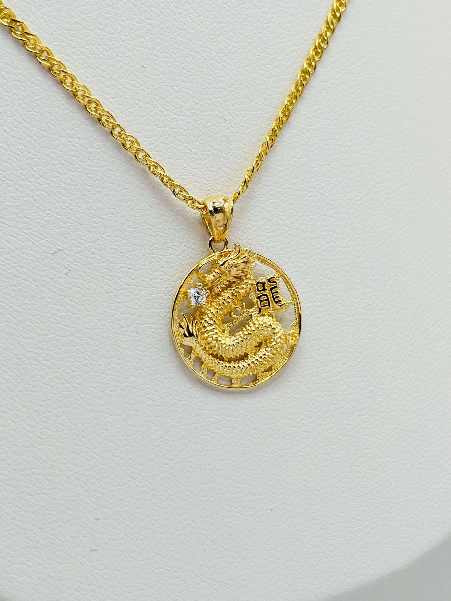 18k Gold Dragon Necklace