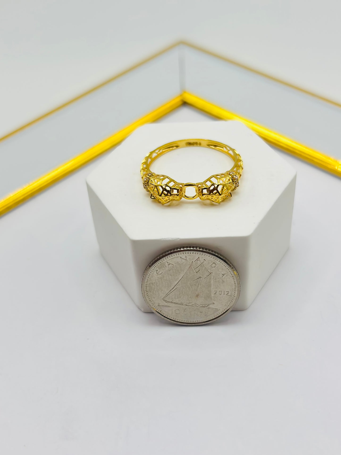 18K Gold Panther Ring