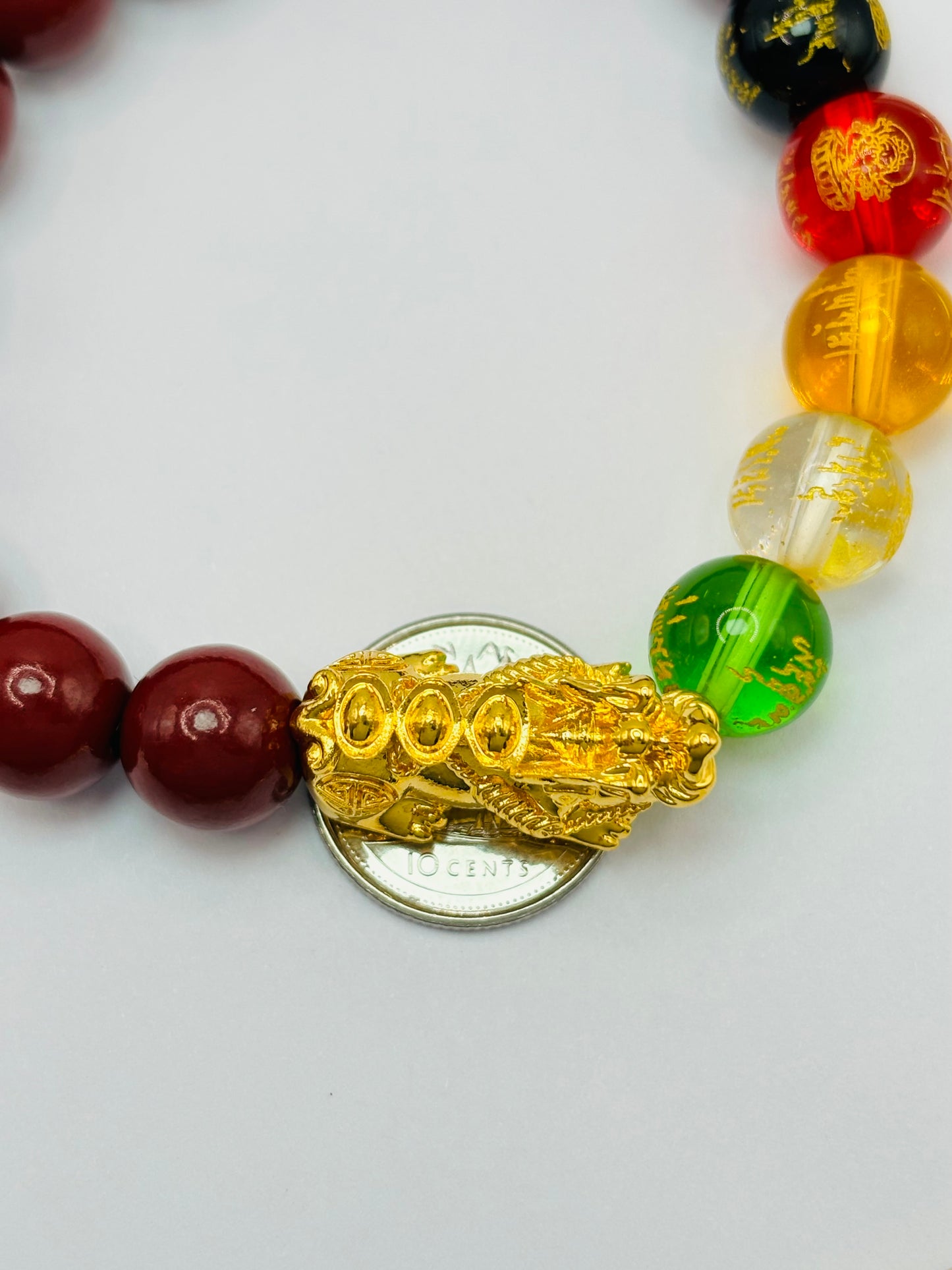 18K Gold Lucky Piyao/ Pi Xiu Five Gods of Wealth Stone ( Hollow Empty Inside) Extra Large Size