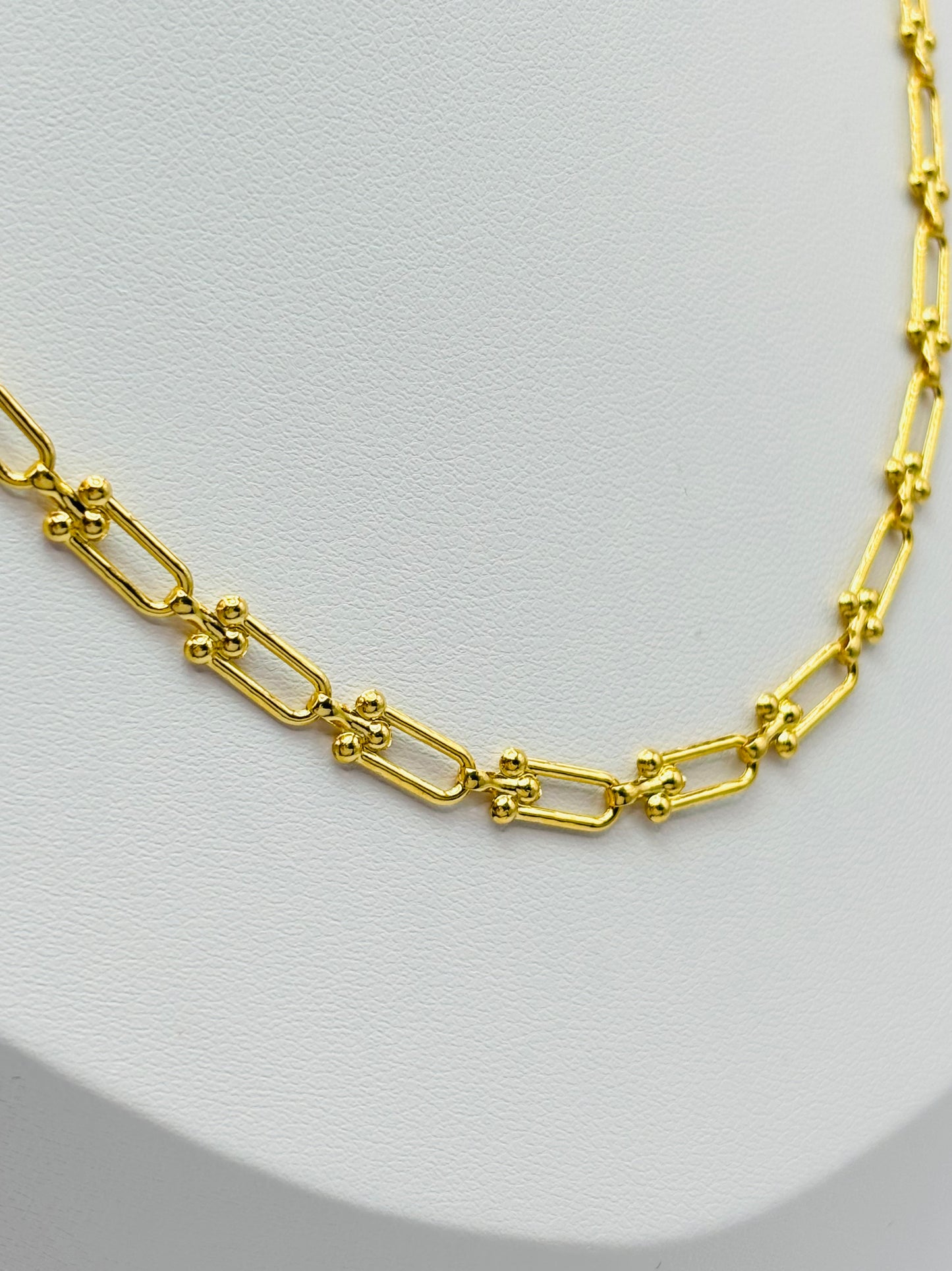18K Gold Flat Hardware Adjustable Necklace