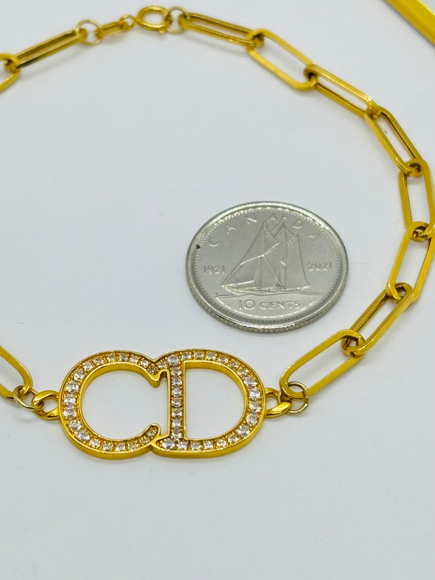 18K Gold Paperclip Bracelet