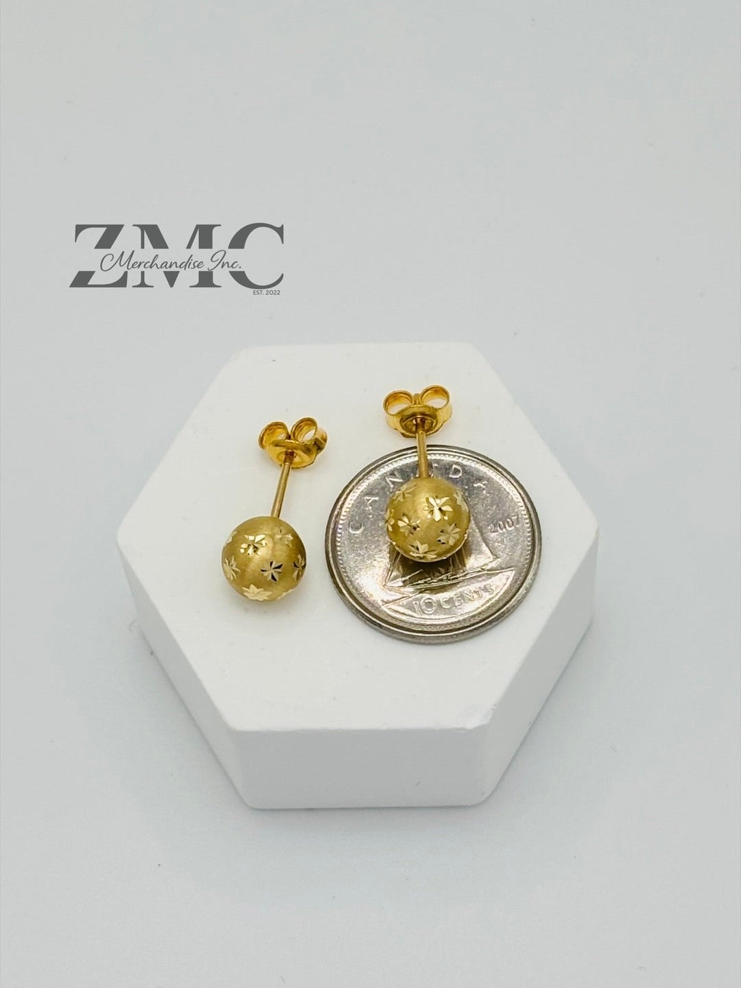 18K Gold Star Ball Earrings