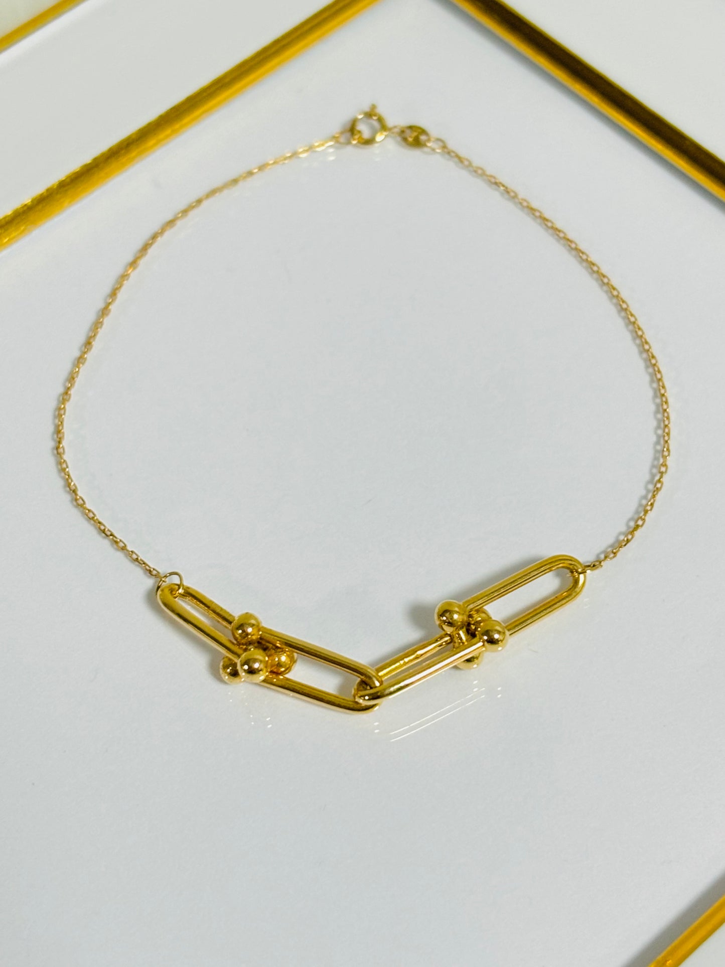 18K Gold Hardware and Link Combination Bracelet