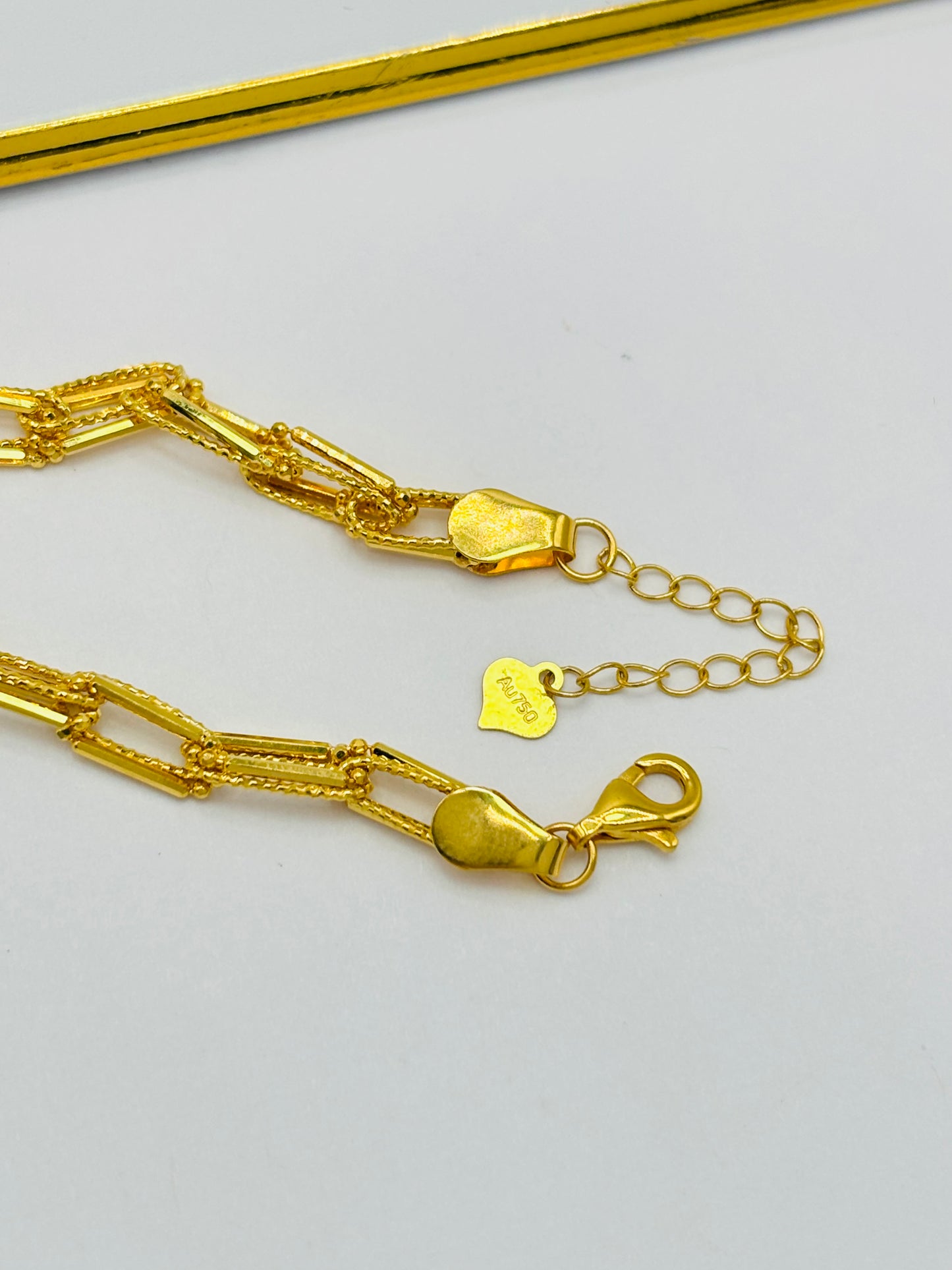 18K Gold Double Paperclip Bracelet