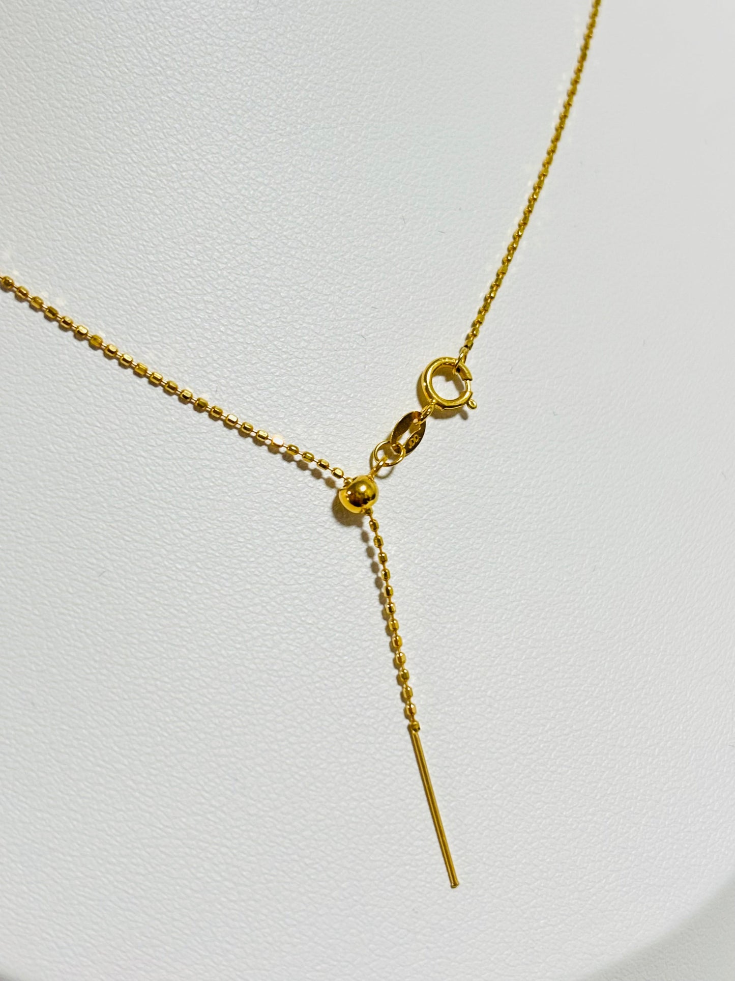 18K Gold Beaded Adjustable Chain