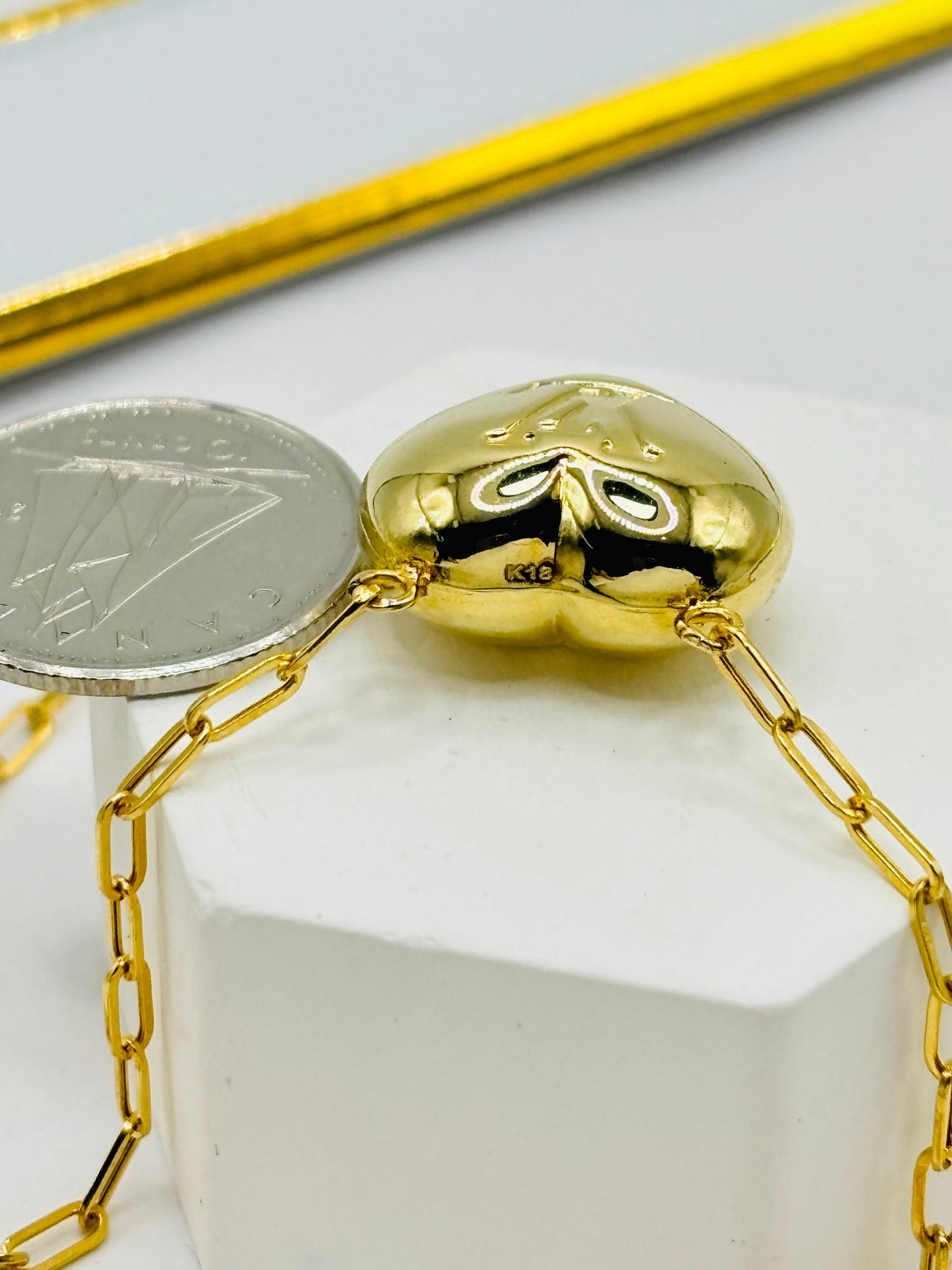 K18 Japan L Heart Attached Necklace