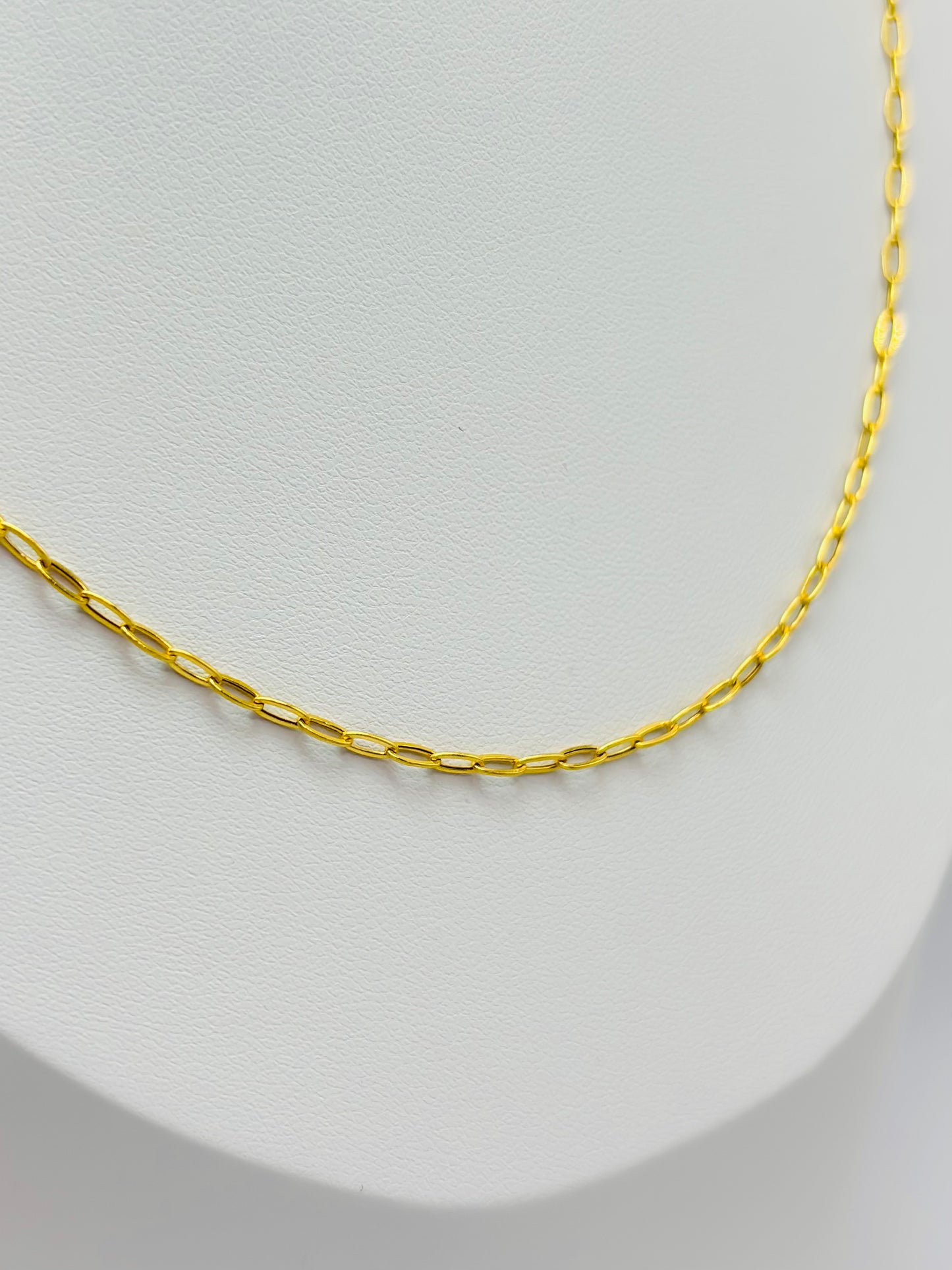 18K Gold Small Link Paperclip Chain