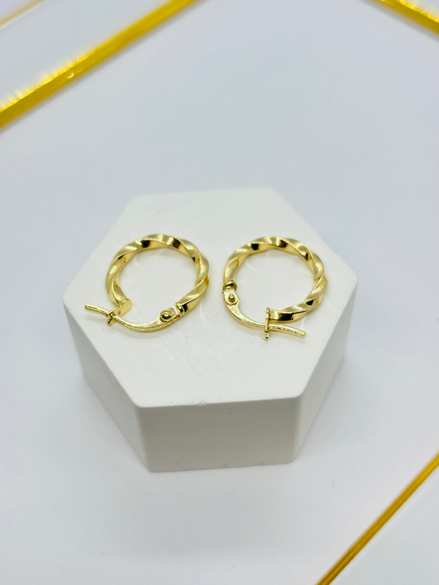 18K Gold Twisted Loop Earrings