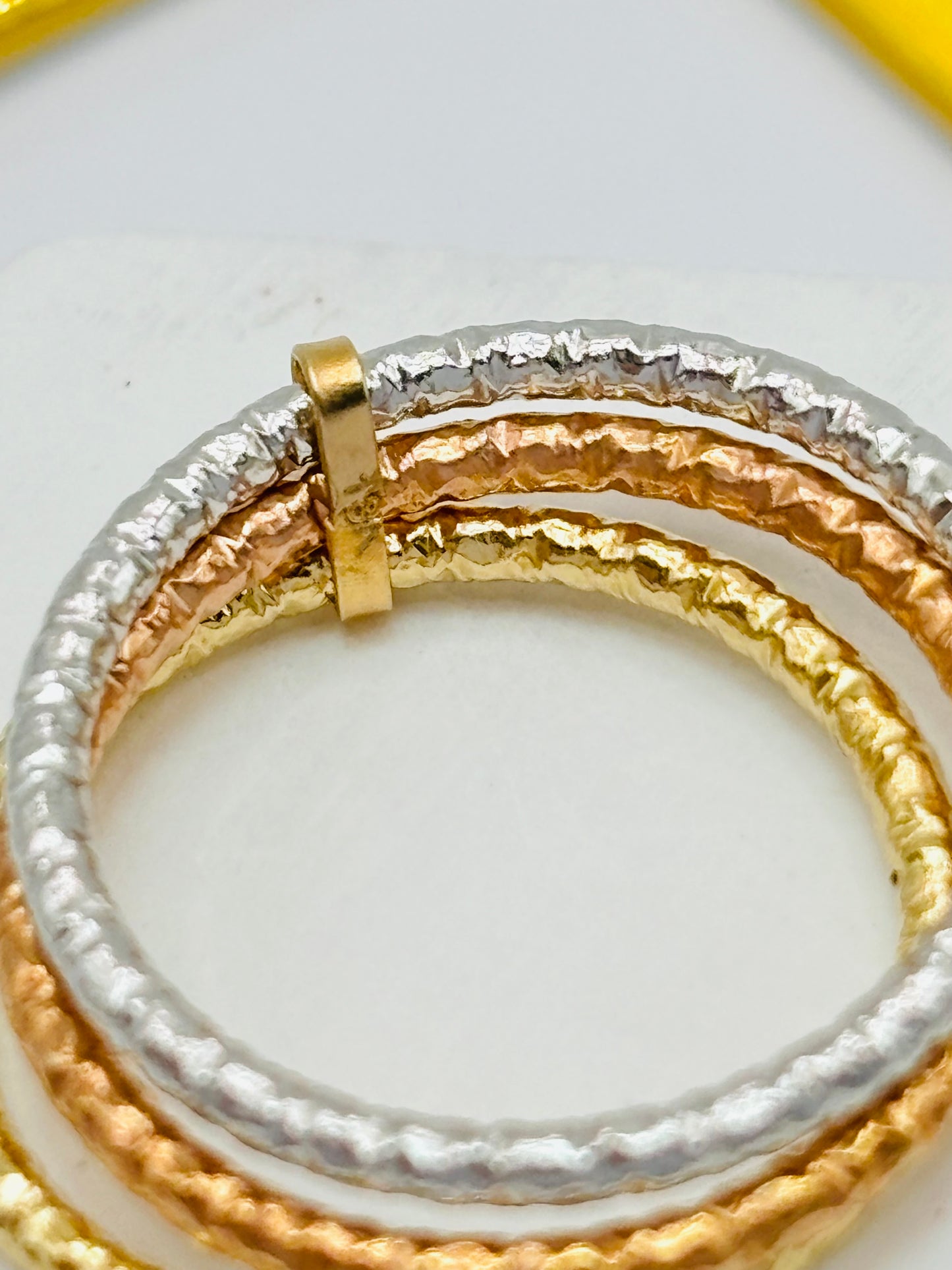 18K Gold Tri-color 3 Ring