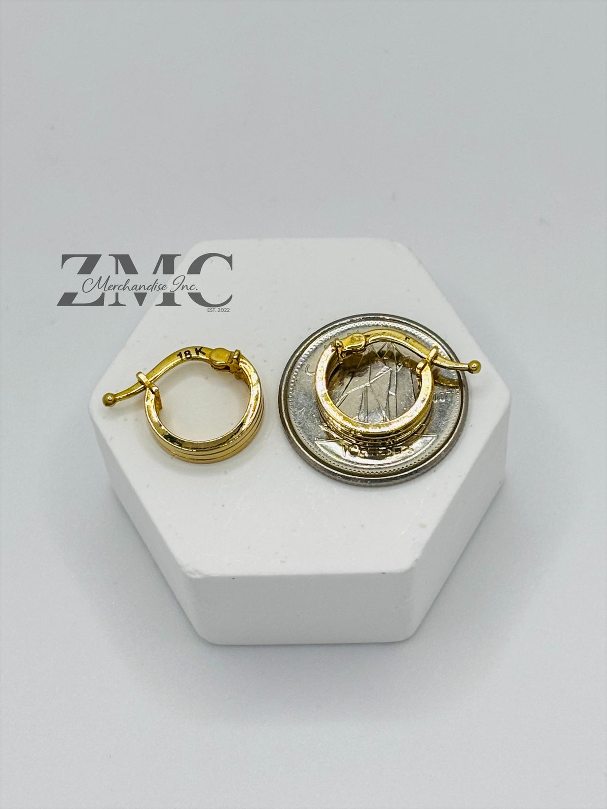 18K Gold Huggies Loop Earrings (Imperfection)