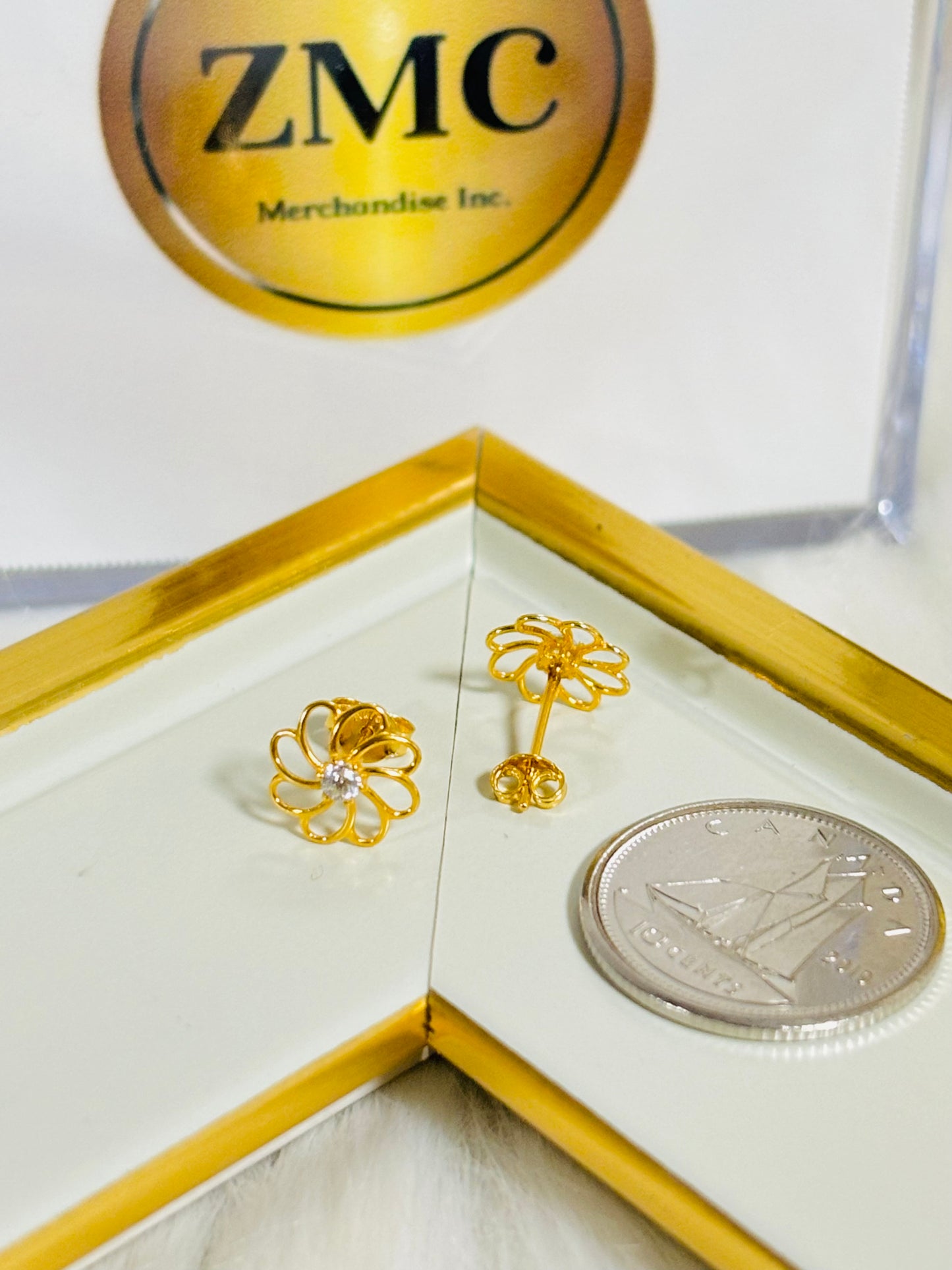 18K Gold Flower Moissanite Diamond Earrings