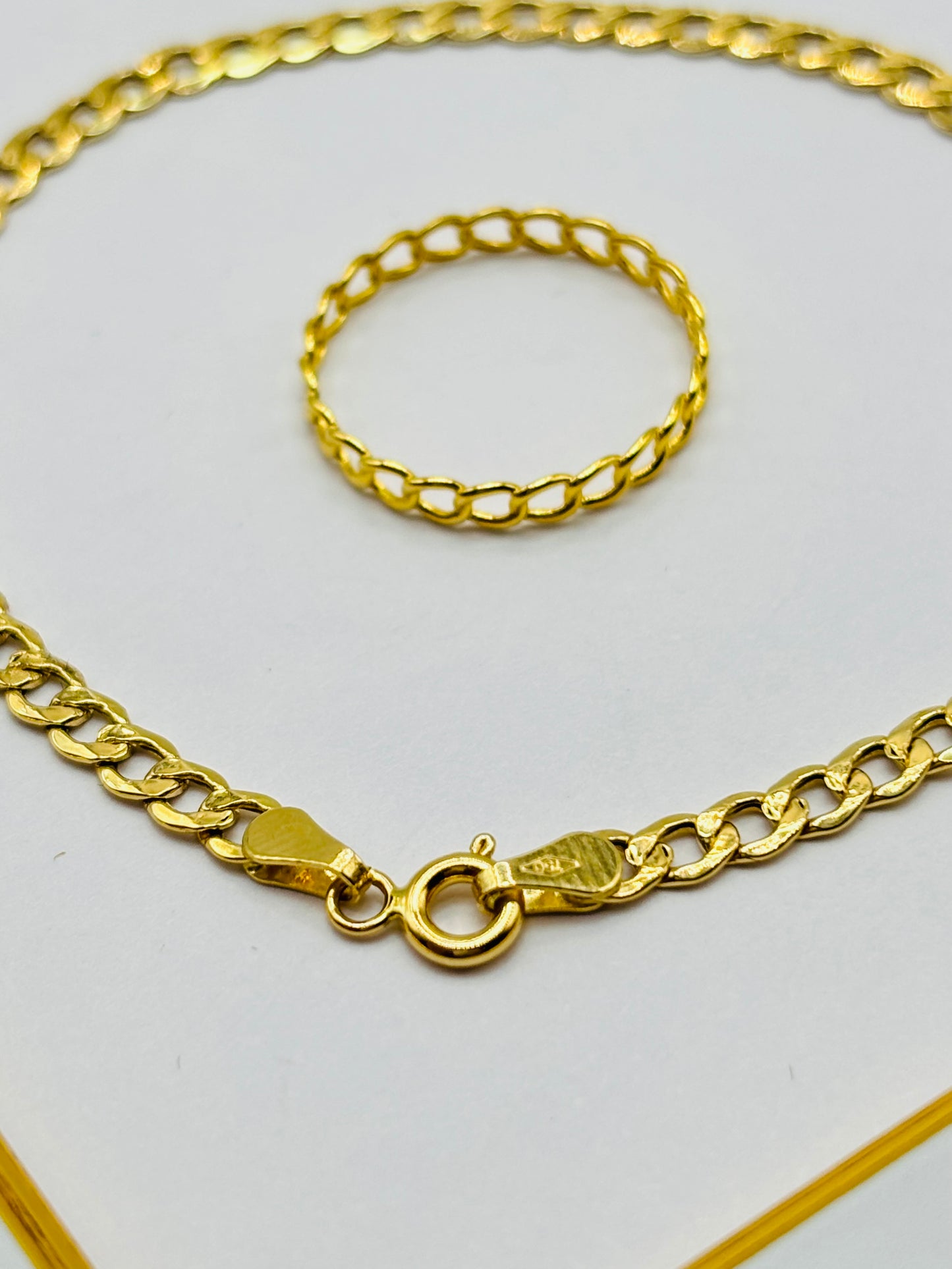 18K Gold Bracelet and Ring Set