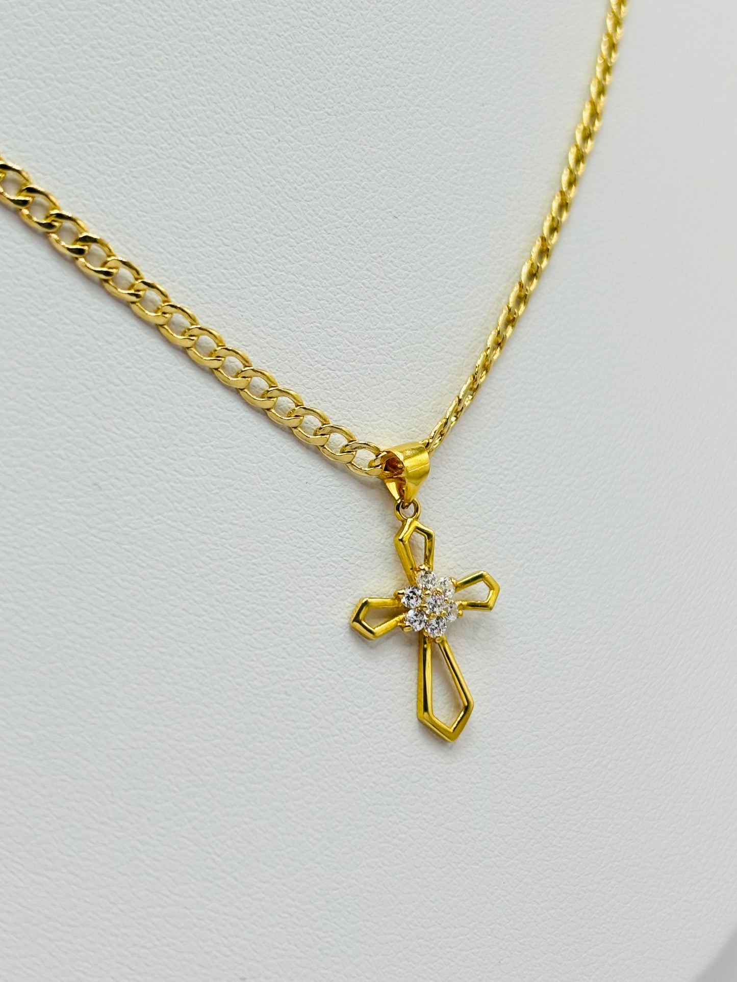 18K Gold Cross Rositas Necklace