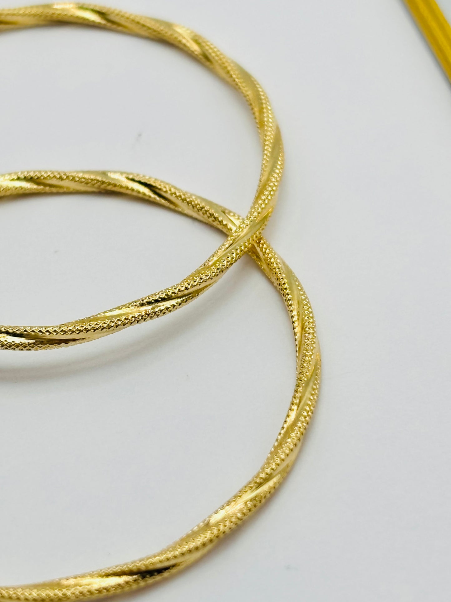 18K Gold Twisted Loop Earrings 43mm