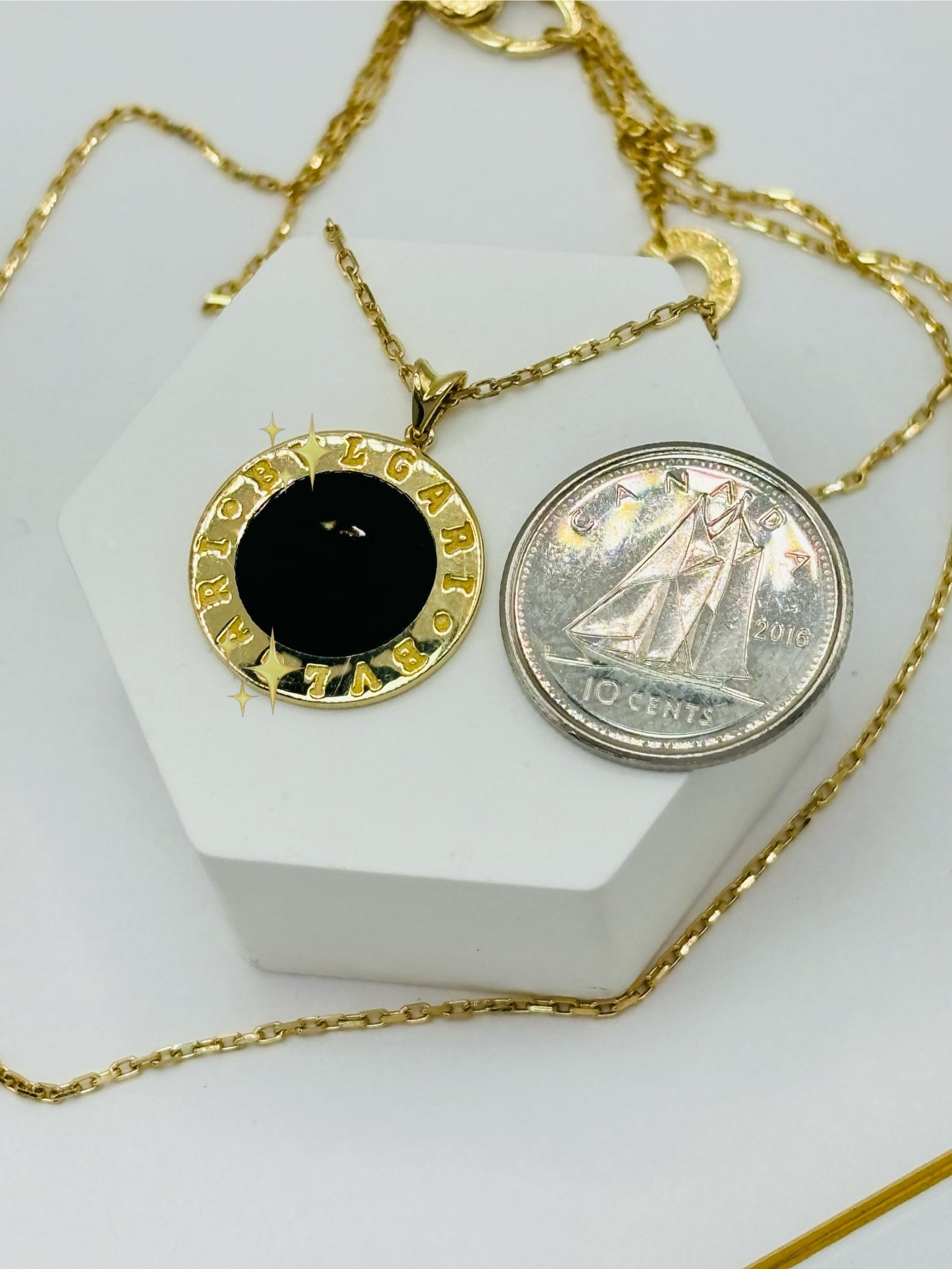 18K Gold Attached Black Necklace