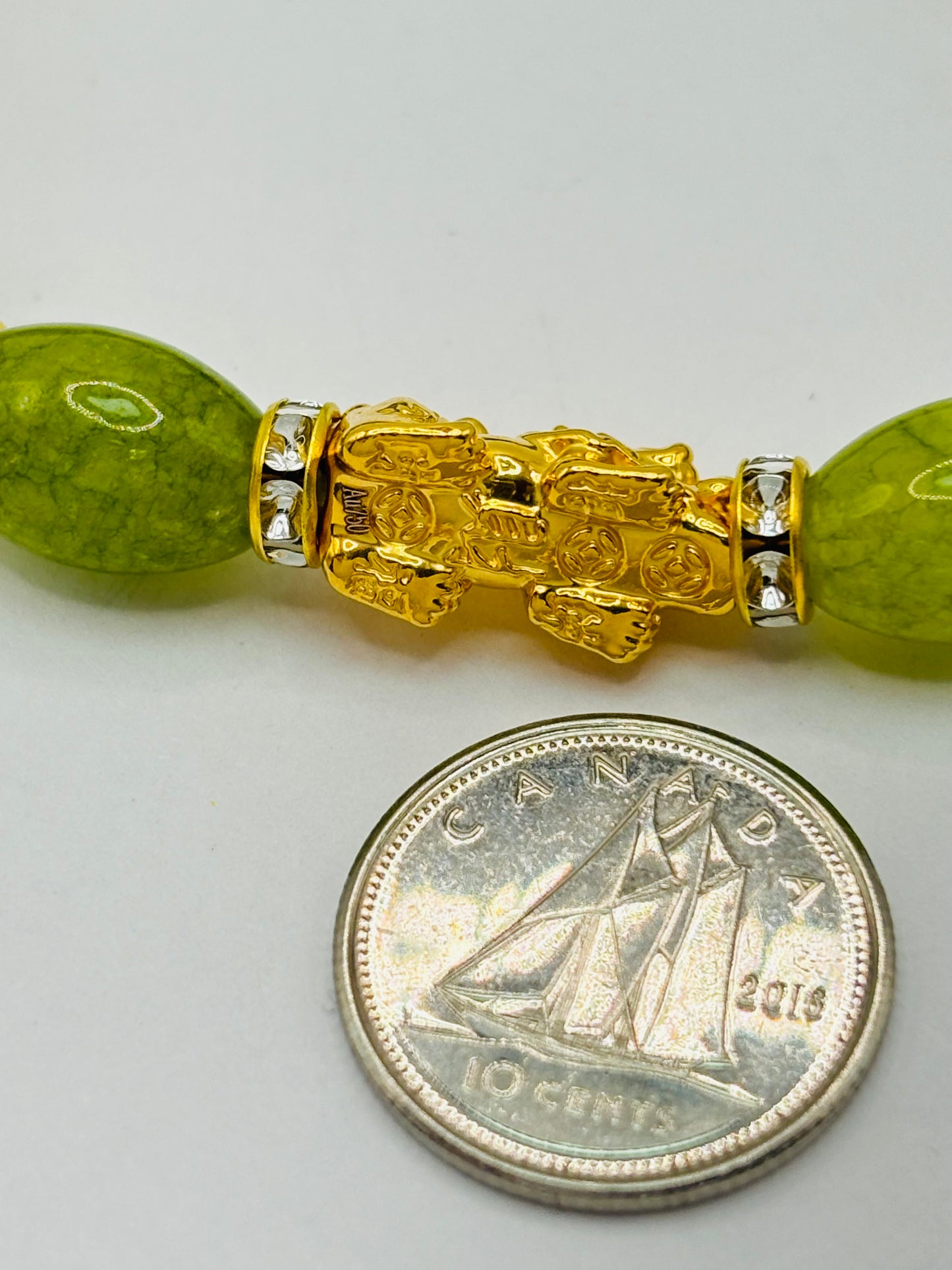 18K Gold Lucky Piyao/ Pi Xiu Jade Stone ( Hollow Empty Inside) Medium Size