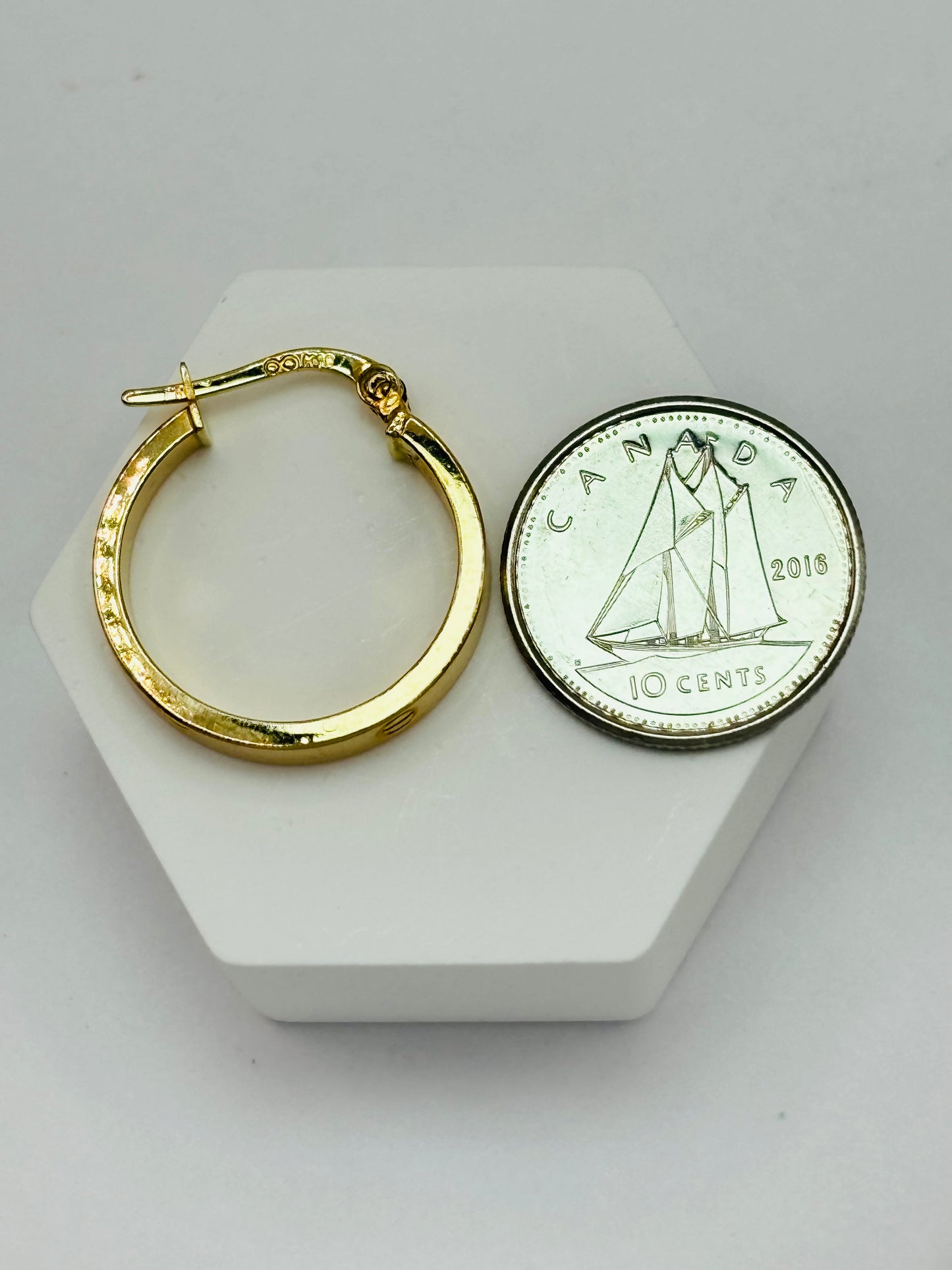 K18 Japan Gold Loop Earrings 19.3mm